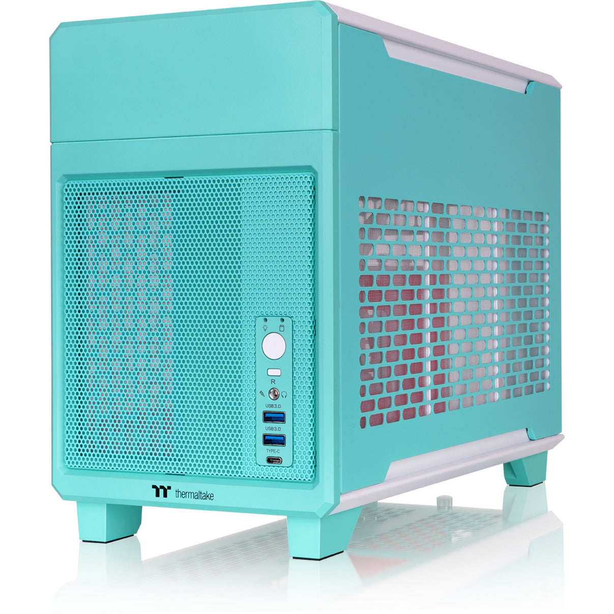 Thermaltake tr100 mint strawberry mini tower behuizing (mint bes | 2x usb-a | 1x usb-c)