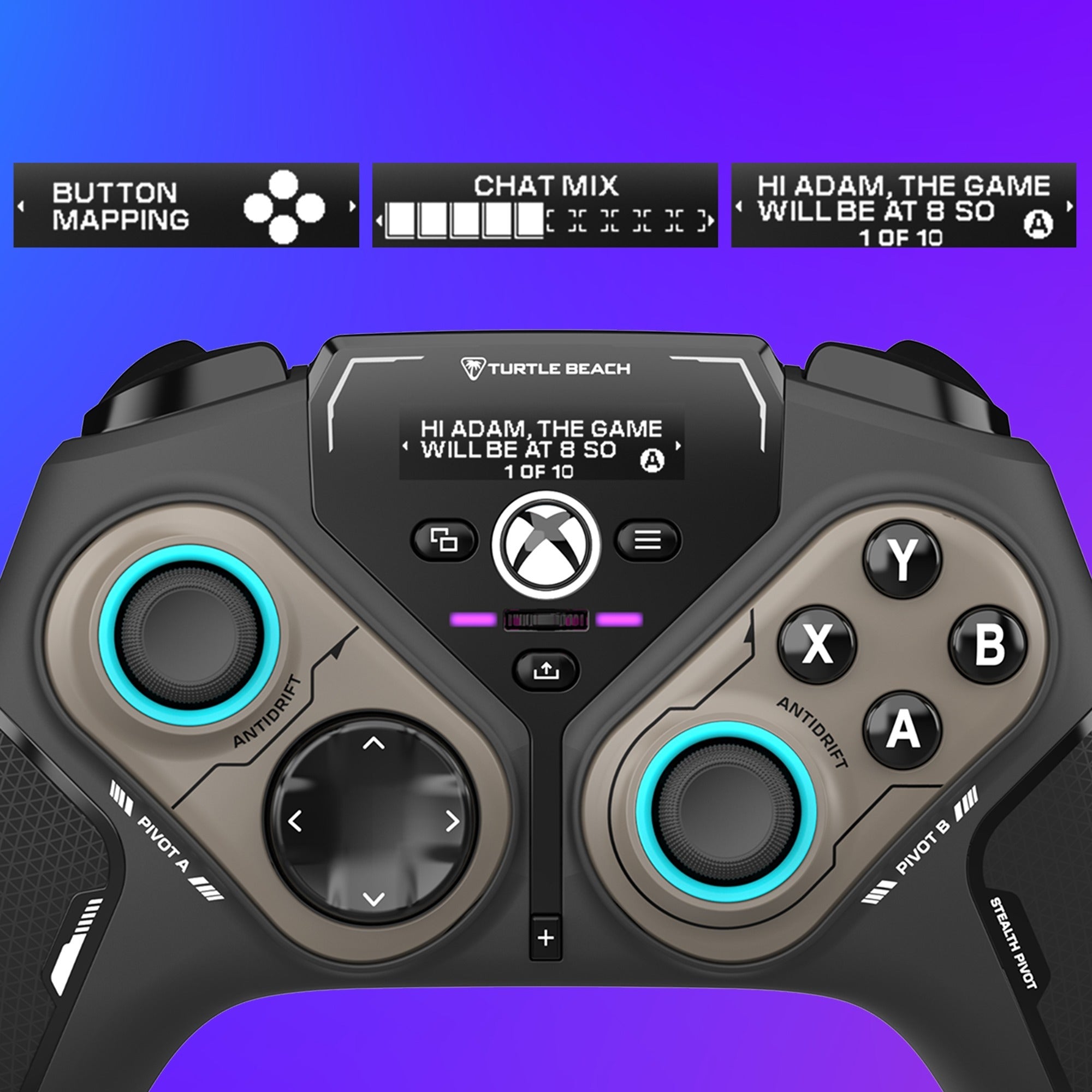 Turtle beach stealth pivot draadloze slimme controller (zwart, 2,4 ghz bluetooth usb, pc, xbox, android)