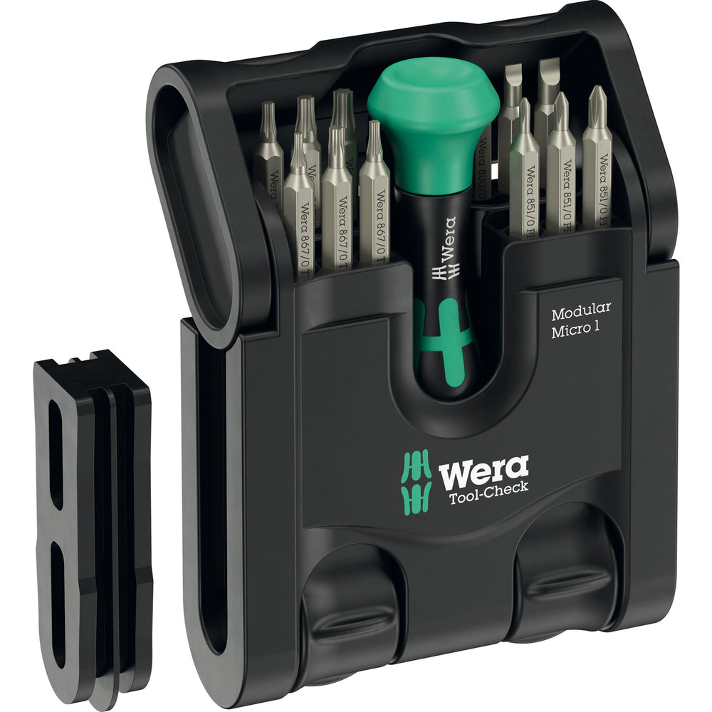 Wera tool-check modular micro 1, 21‑delig bitset (zwart groen)
