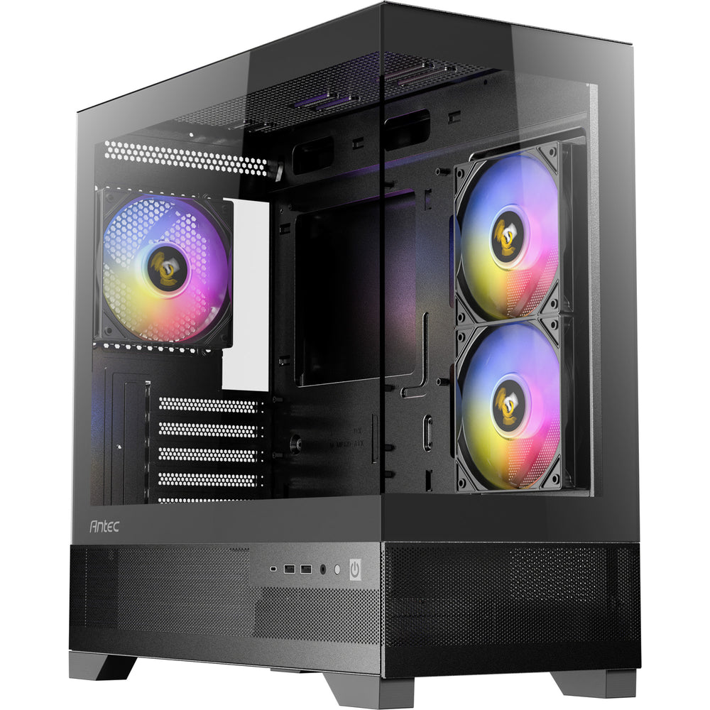 Antec cx500m argb mini tower behuizing (zwart | 2x usb-a | 1x usb-c | tempered glass)