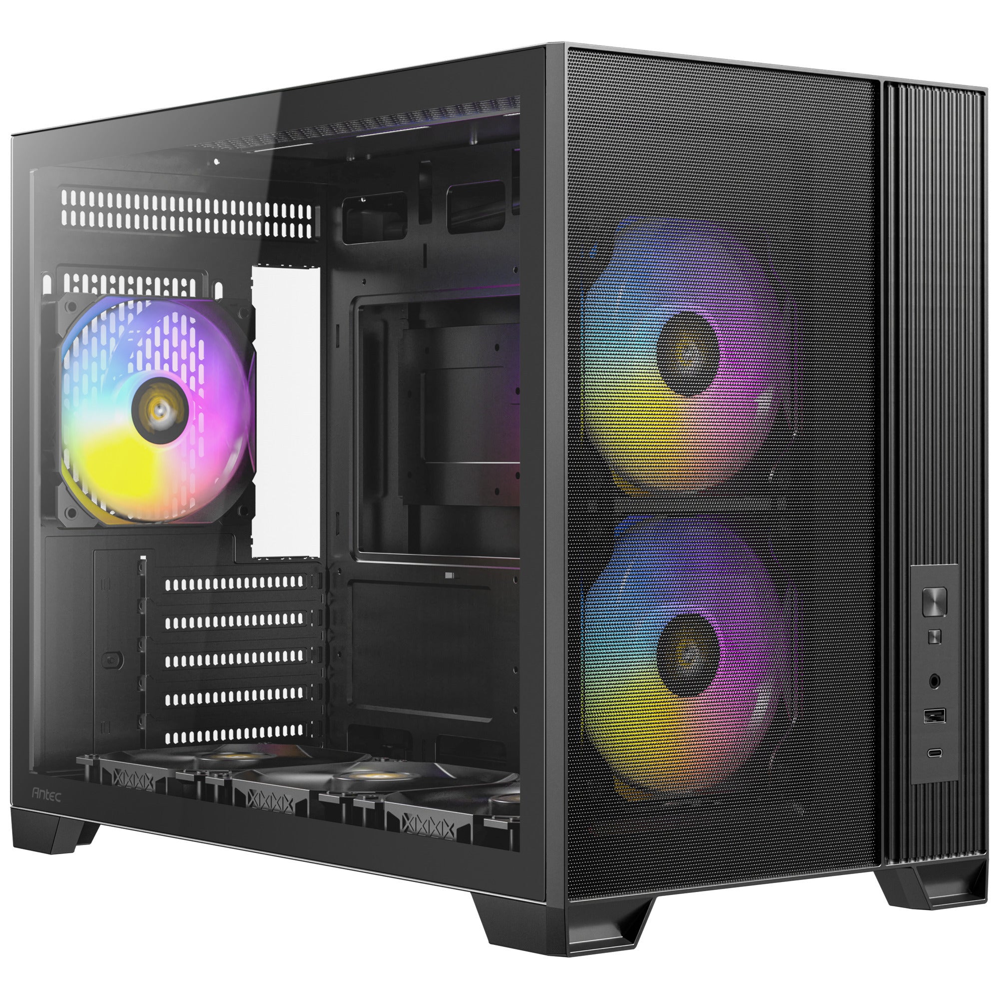 Antec flux m mini tower behuizing (zwart | 1x usb-a | 1x usb-c | tempered glass)