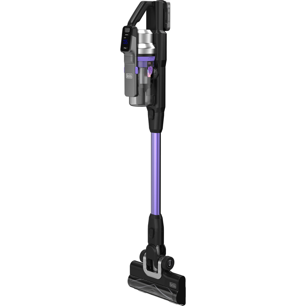 Black+decker 18v 2.5ah 4in1 steelstofzuiger (zwart paars)