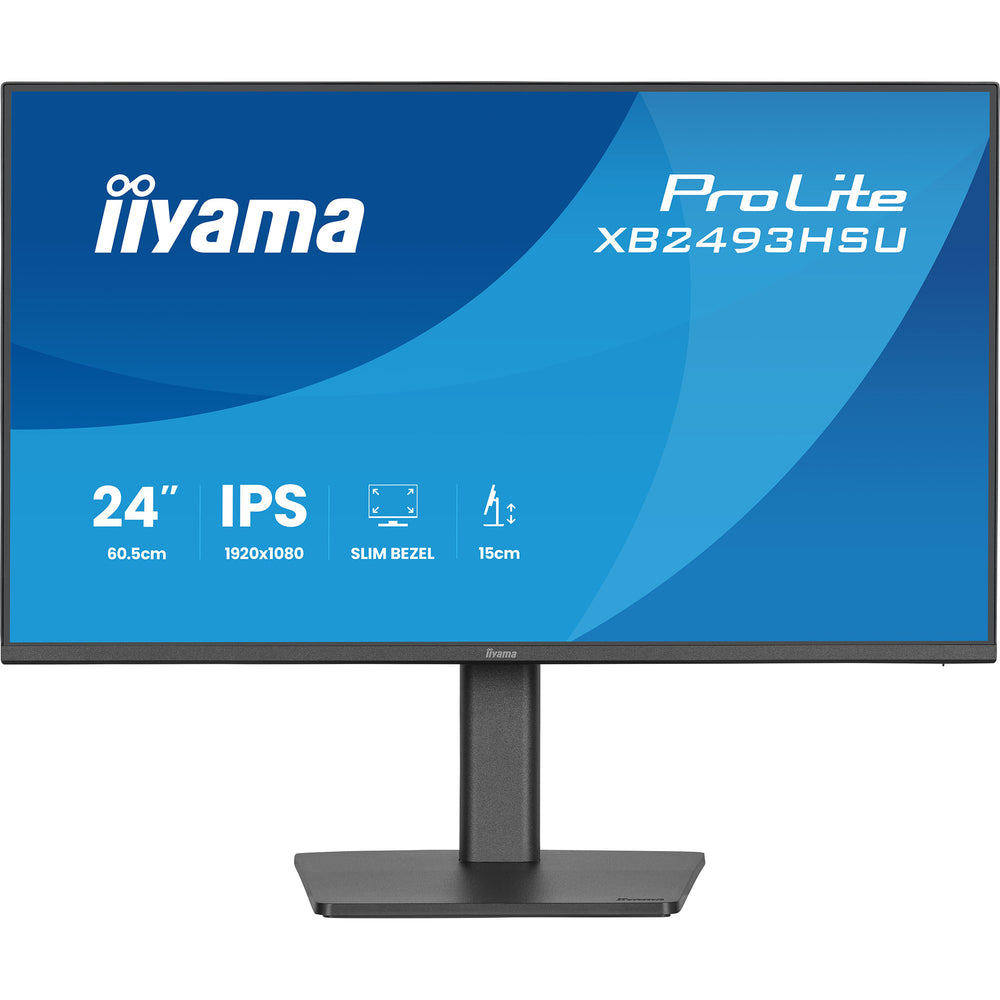 Iiyama prolite xb2493hsu-b1 23.8 monitor (zwart (mat), 120 hz, hdmi, displayport, usb, audio)
