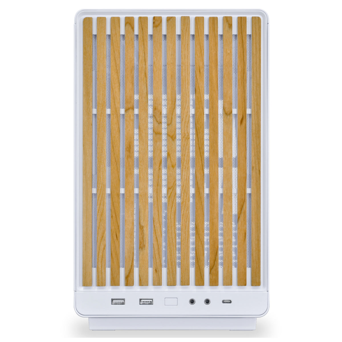 Lian li a3-matx white (wood edition) midi tower behuizing (wit houtkleur | 2x usb-a | 1x usb-c | tempered glass)