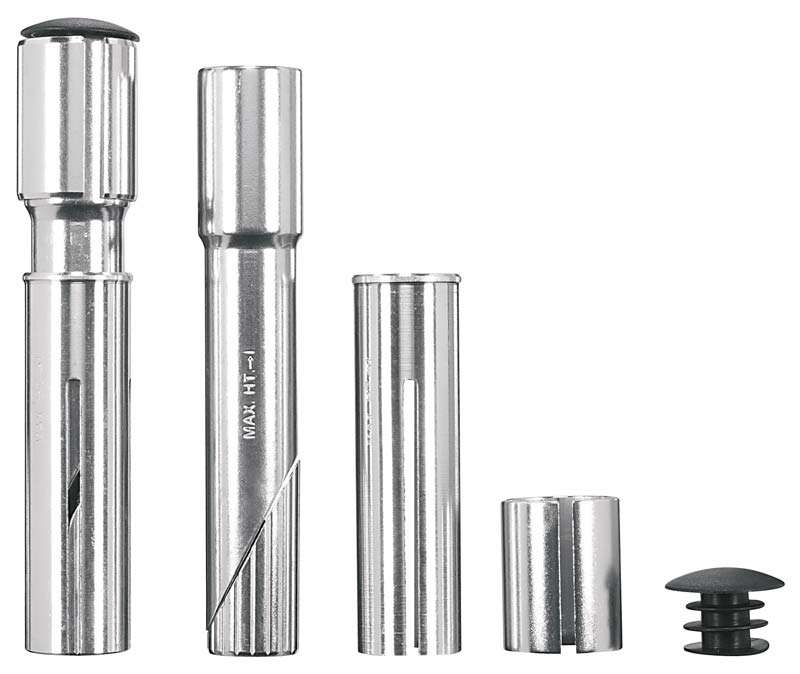 Ergotec Stuurpen ahead adapter Quill voor 1 + 1 1 8 vorken met draad zilver