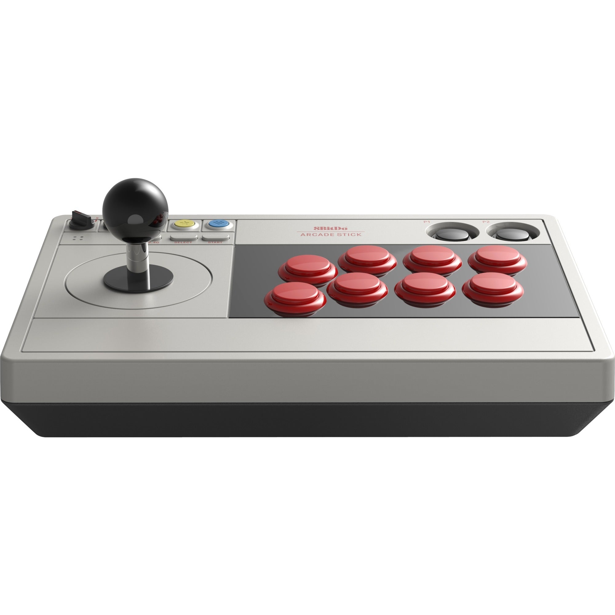 8bitdo arcade stick joystick (grijs, switch 1, switch 2, pc, bluetooth 2.4g usb-c)