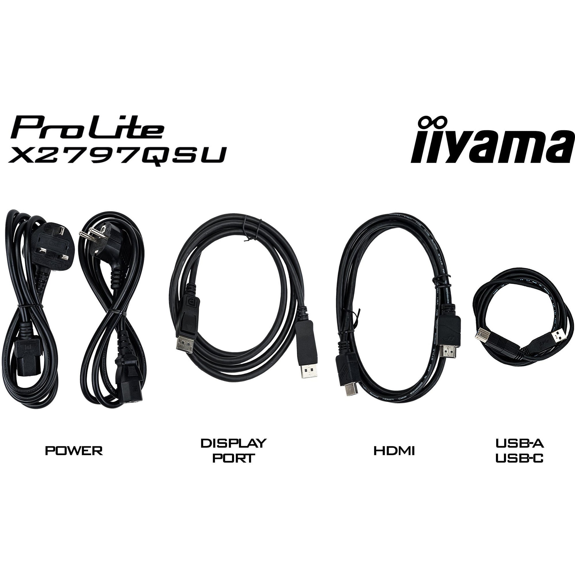Iiyama prolite x2797qsu-b1 27 monitor (zwart (mat), hdmi, displayport, 2x usb-a, 2x usb-c)