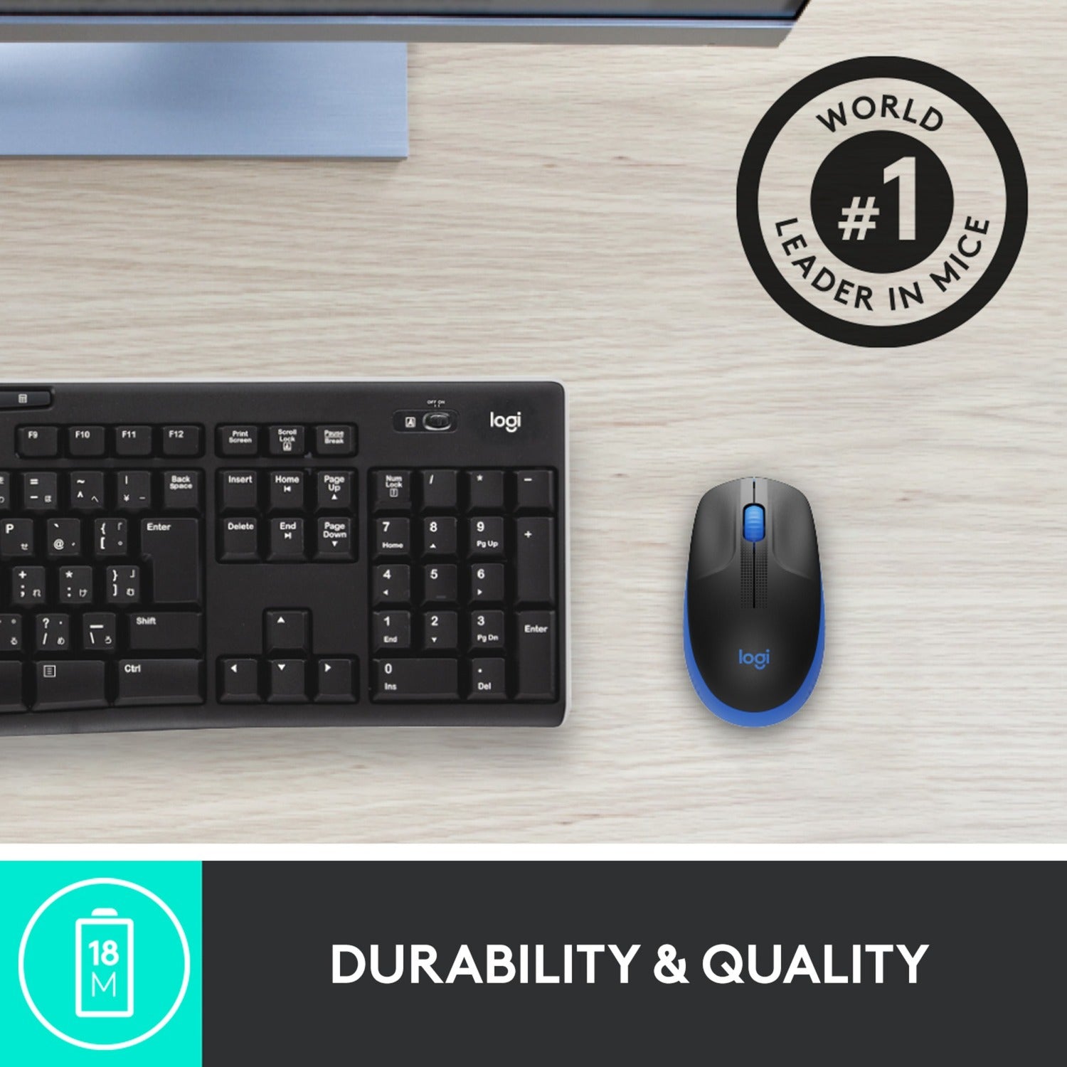 Logitech Logitech M190 Draadloze muis van volledig formaat