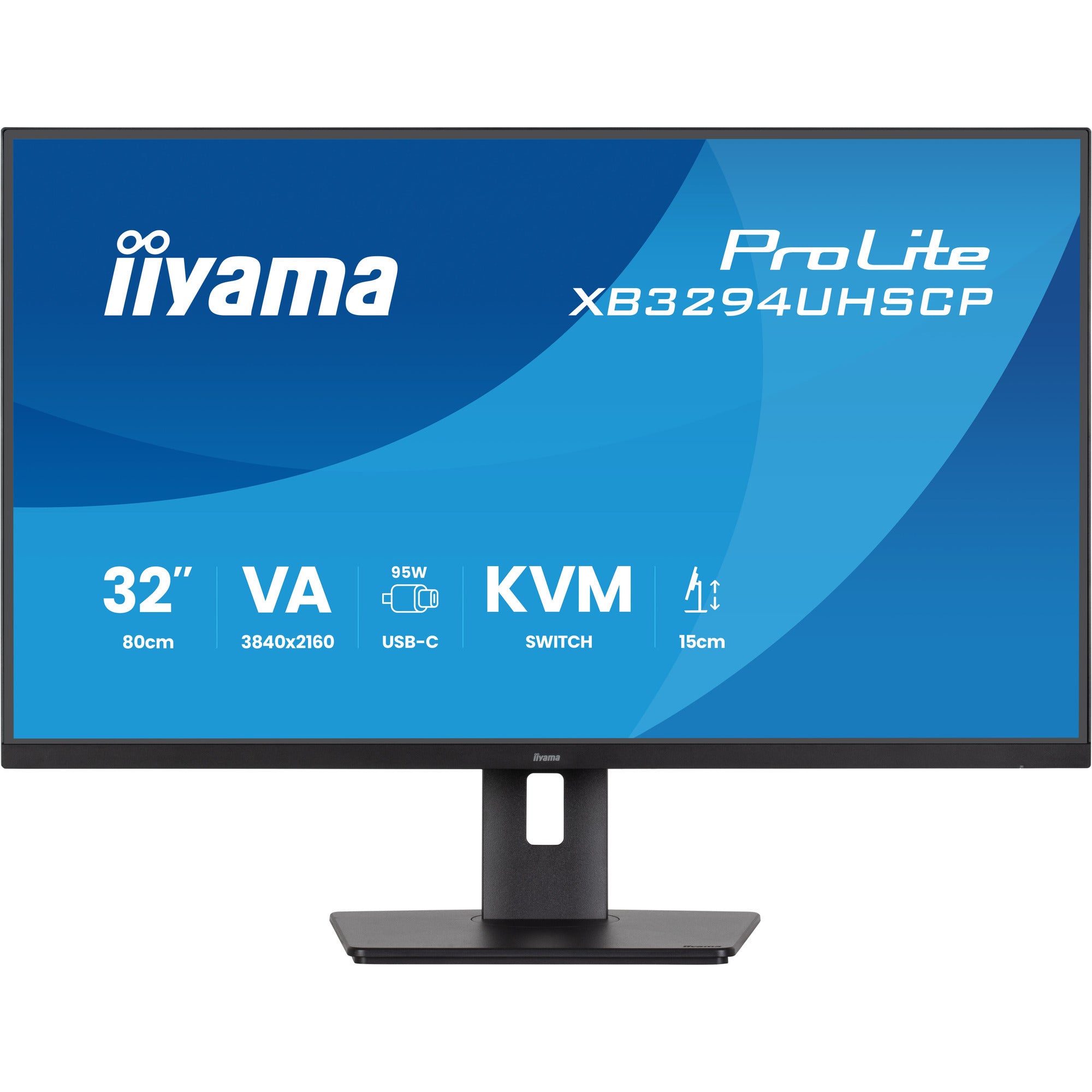 Iiyama prolite xb3294uhscp-b1 31.5 4k uhd monitor (zwart, 2x hdmi, displayport, 2x usb-a, 3x usb-c)