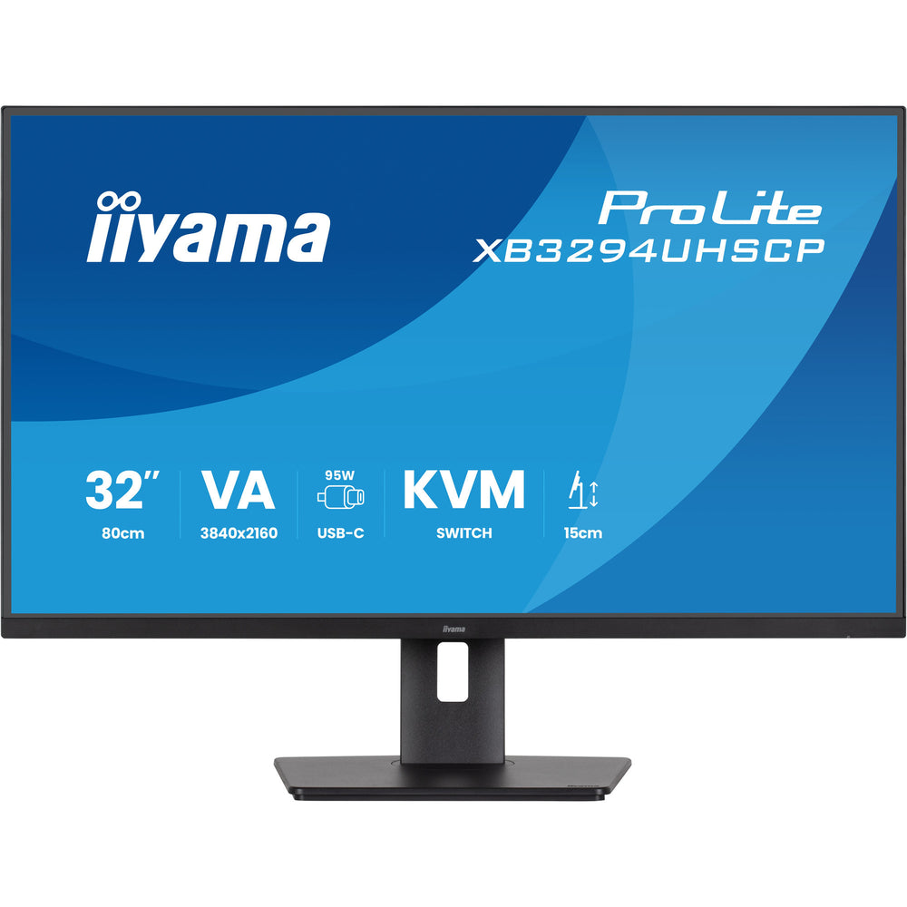 Iiyama prolite xb3294uhscp-b1 31.5 4k uhd monitor (zwart, 2x hdmi, displayport, 2x usb-a, 3x usb-c)