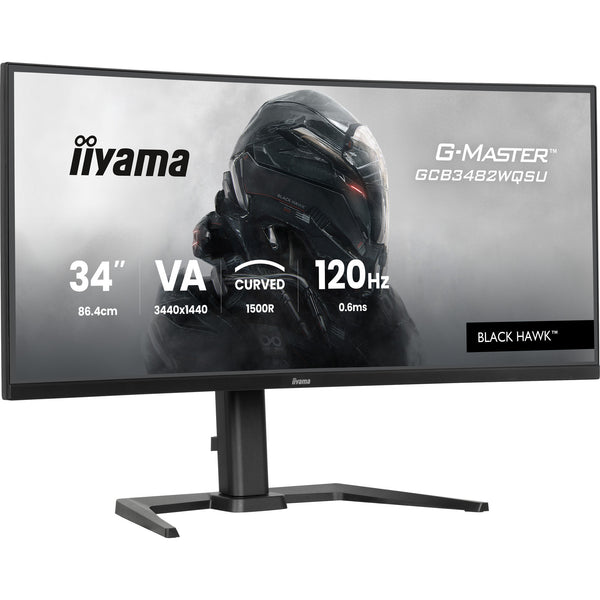 Iiyama g-master black hawk gcb3482wqsu-b1 34 curved ultrawide gaming monitor (zwart, 2x hdmi, displayport, 2x usb-a, usb-b, 2x usb-c, 120 hz)