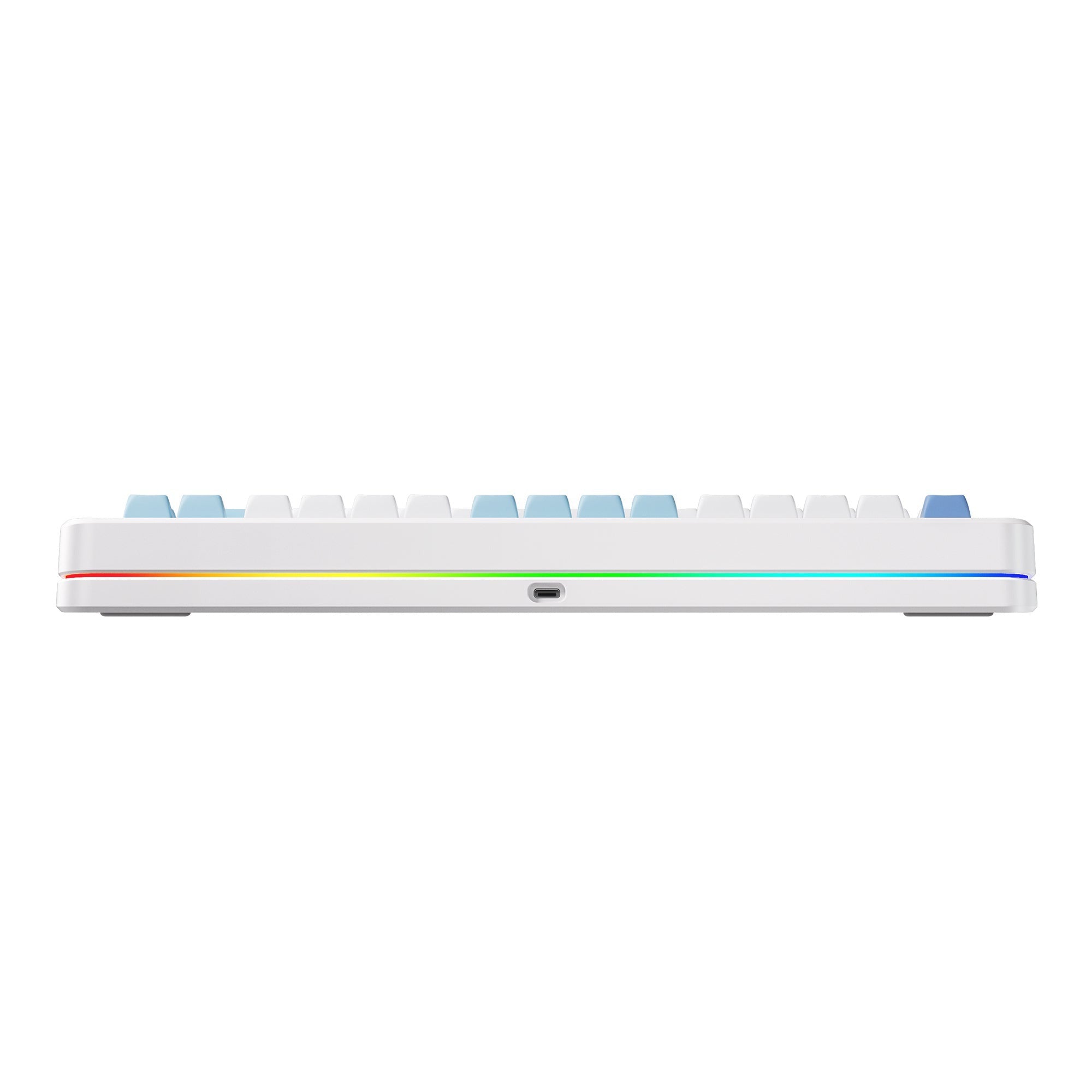 Mchose x75 v2 blue icy creamsicle custom mechanical keyboard (wit, us lay-out (qwerty), kailh box icy creamsicle, 75%, rgb, hot swap, double-shot pbt, draadloos | bluetooth | usb-c)