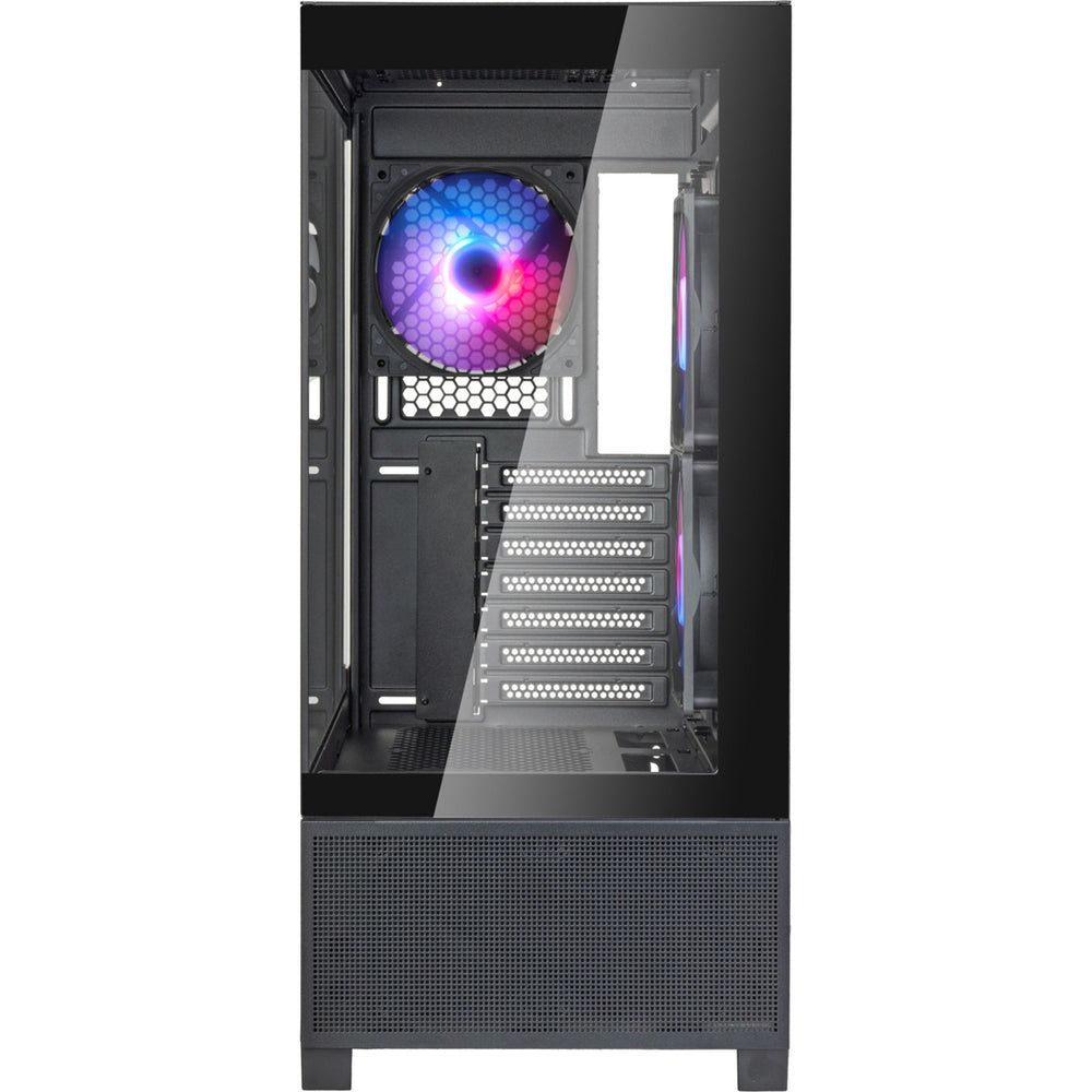 Silverstone lucid 05 mini tower behuizing (zwart | 2x usb-a | 1x usb-c | rgb | tempered glass)