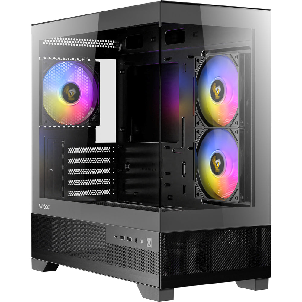 Antec cx500m argb mini tower behuizing (zwart | 2x usb-a | 1x usb-c | tempered glass)