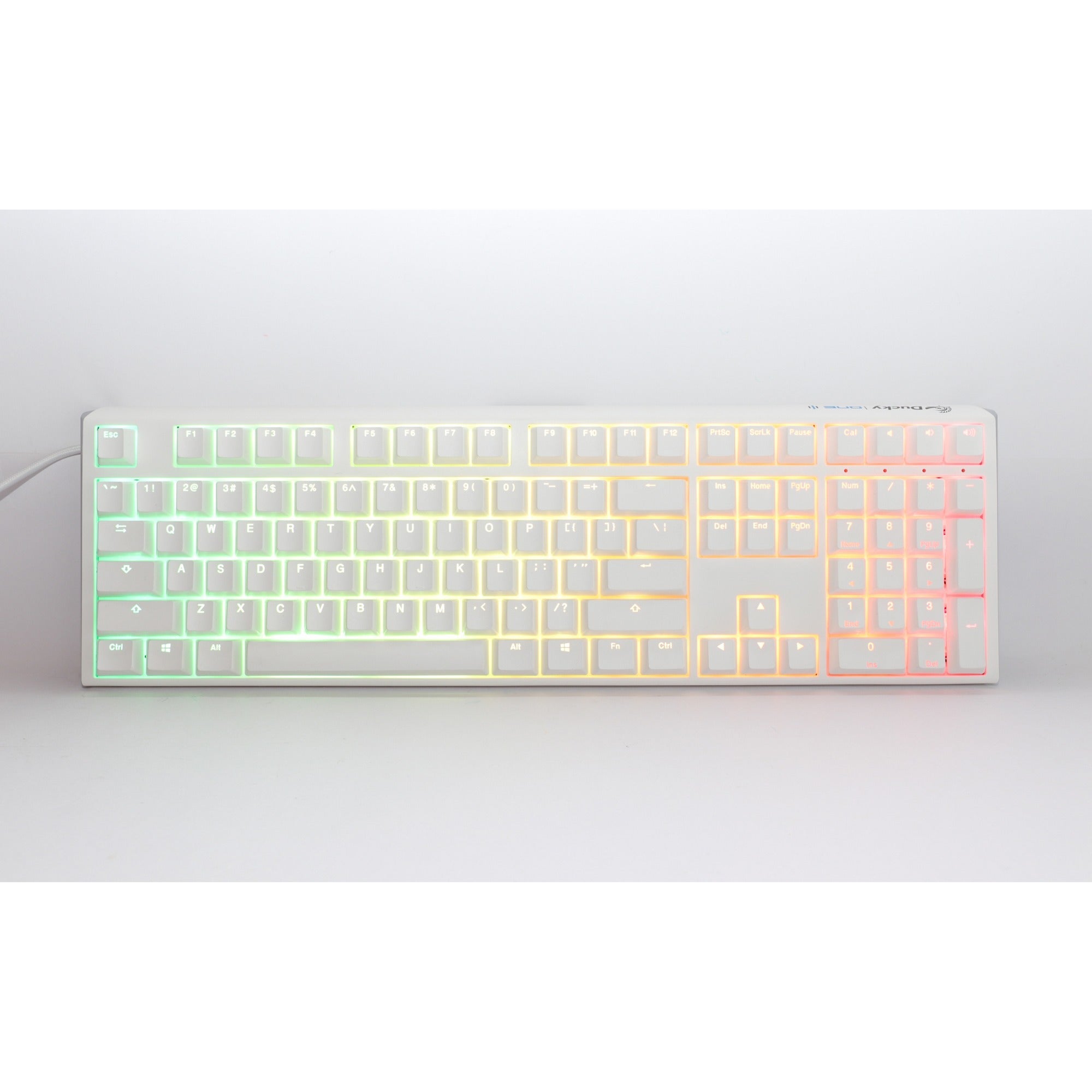 Ducky one 3 classic pure white rgb mechanisch toetsenbord (wit, us lay-out (qwerty), cherry mx speed silver, 100%, rgb led, double-shot pbt, hot-swappable, quack mechanics)