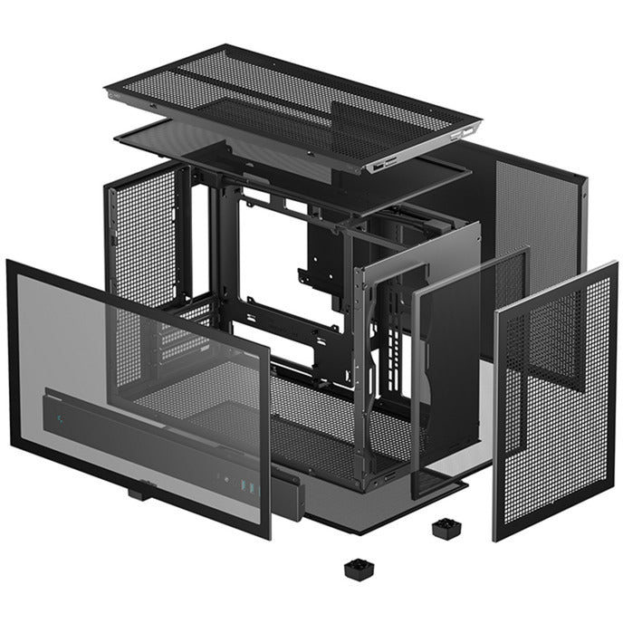 Deepcool ch260 mini tower behuizing (zwart | 2x usb-a | 1x usb-c | tempered glass)