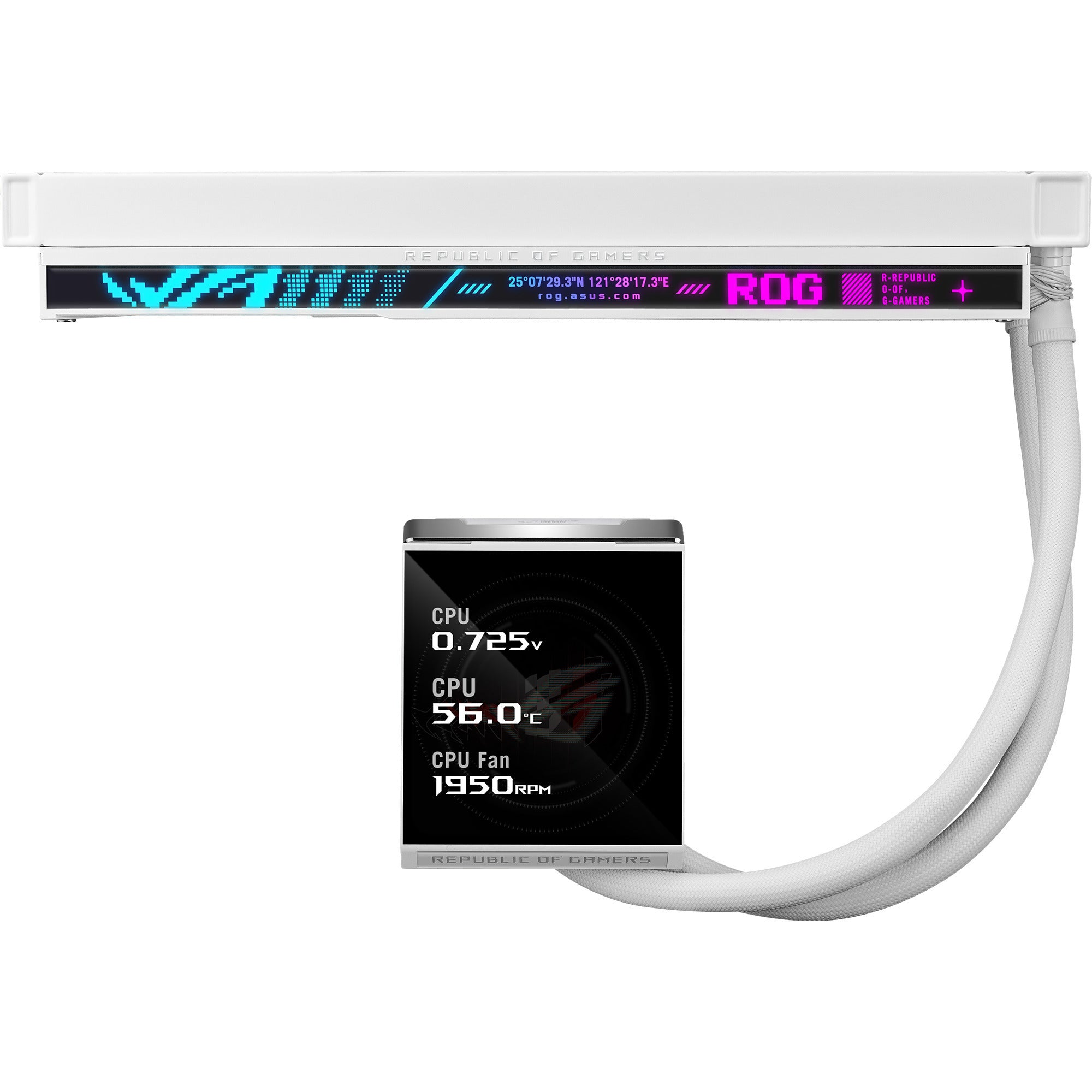 Asus rog strix lc iv 360 argb lcd waterkoeling (wit, 4-pin pwm)