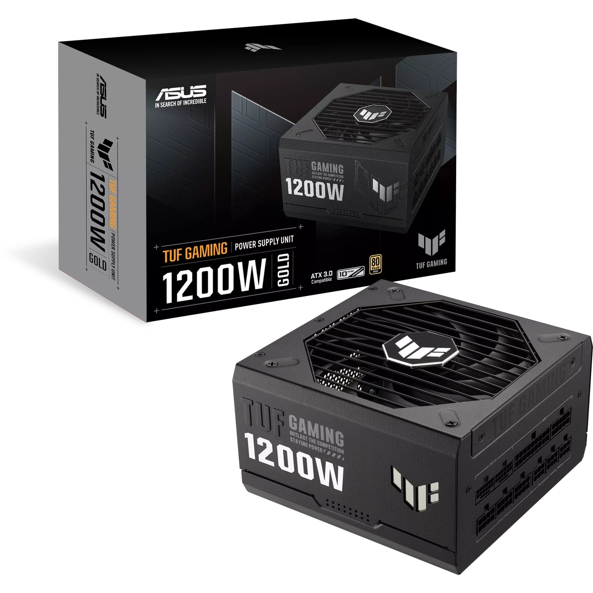 Asus tuf gaming gold modulaire 1200 watt voeding (zwart, 2x 12v-2x6, 3x pcie)
