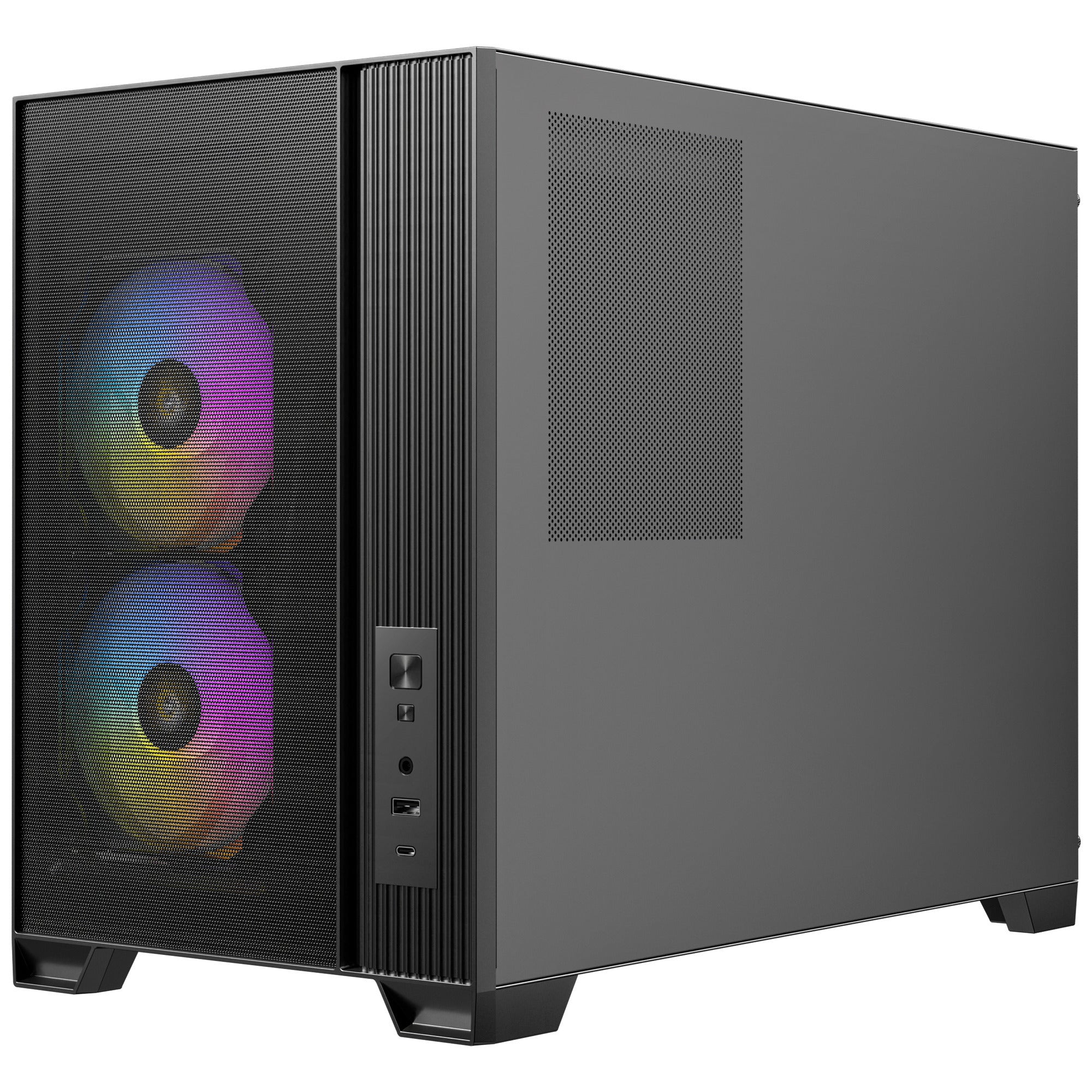 Antec flux m mini tower behuizing (zwart | 1x usb-a | 1x usb-c | tempered glass)