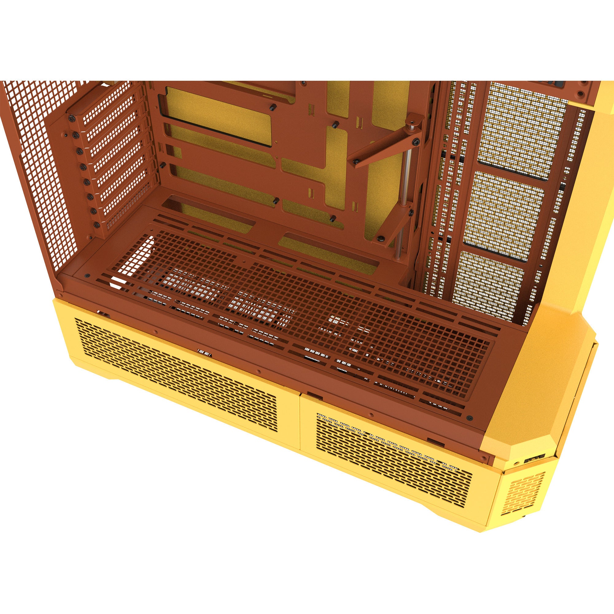 Thermaltake view 600 tg butter caramel big tower behuizing (geel | 2x usb-a | 1x usb-c | tempered glass)