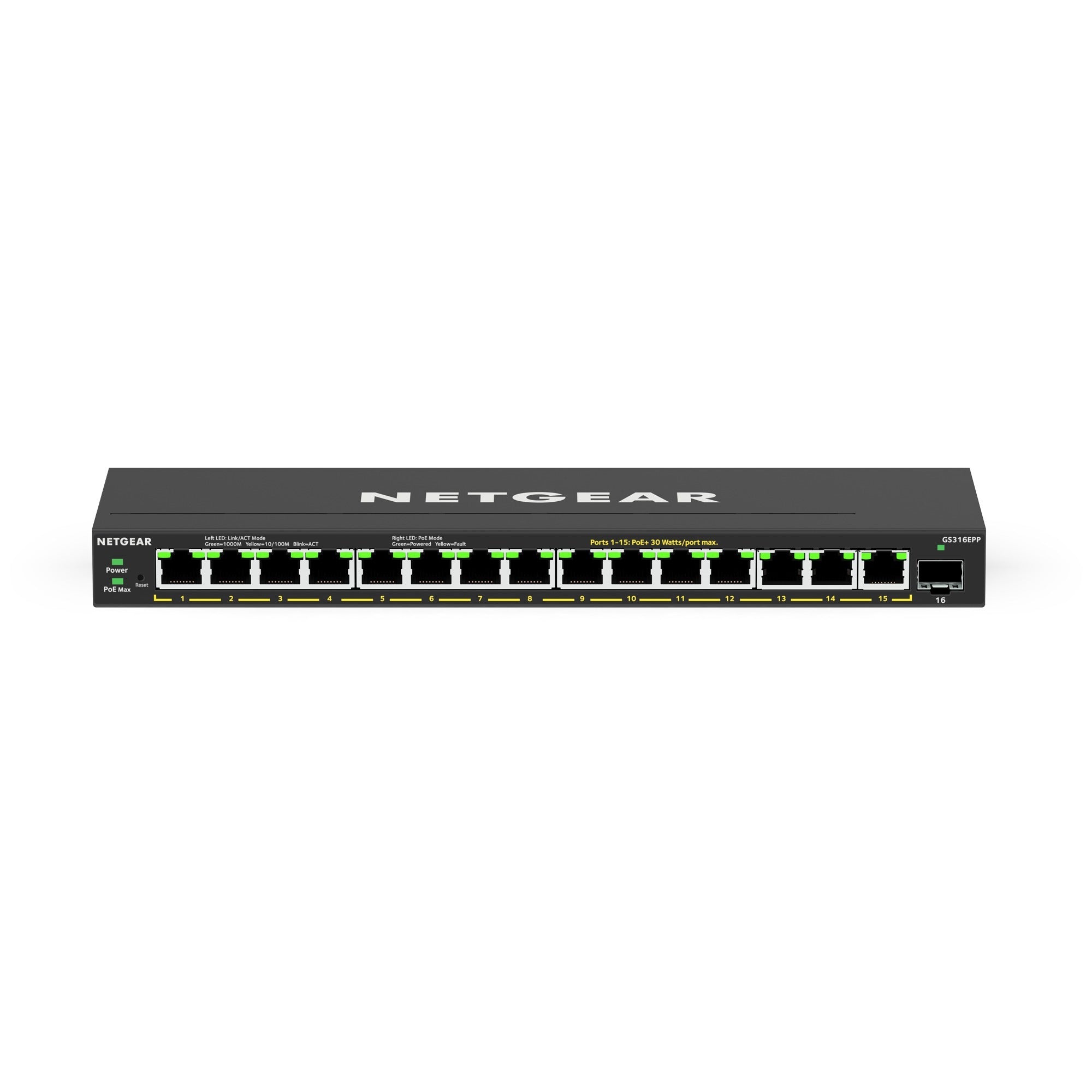 Netgear gs316epp switch (zwart)