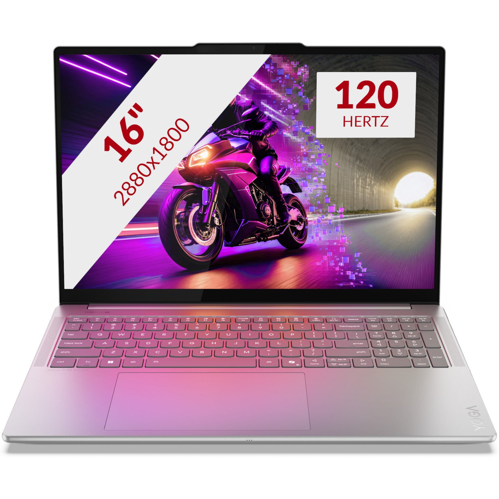 Lenovo yoga pro 9 16iah10 (83l00077mh) aura edition 16 laptop (grijs | core ultra 7 255h | rtx 5070 | 32 gb | 1 tb ssd)