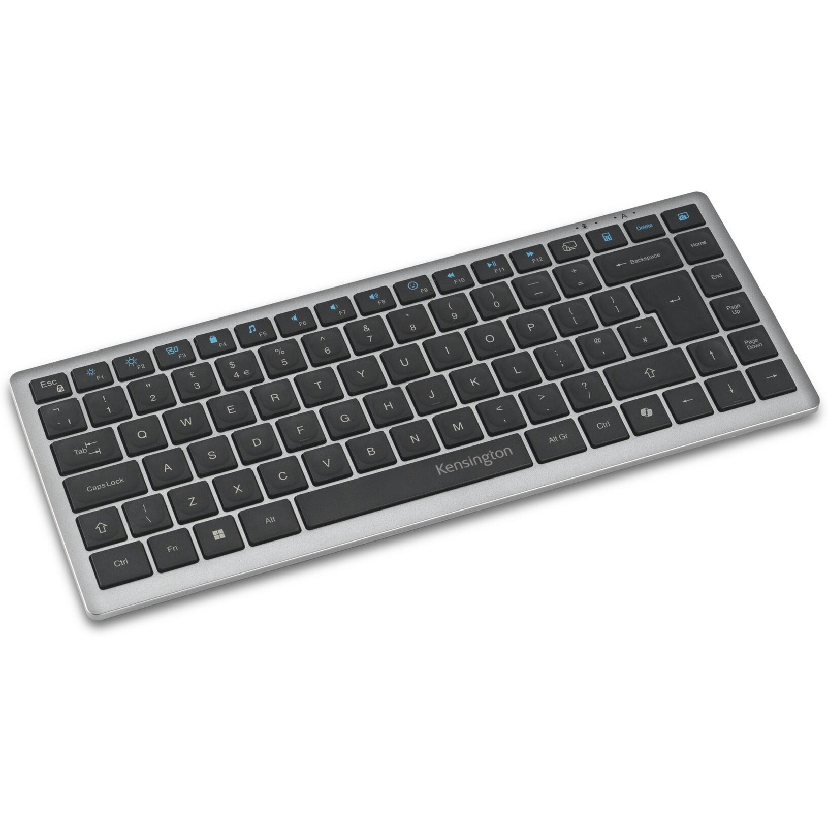 Kensington kb435 eq rechargeable multi-device compact keyboard (grijs, us-international lay-out (qwerty), scissor switches, 80% (tkl), usb, 2,4 ghz, bluetooth 5.4)
