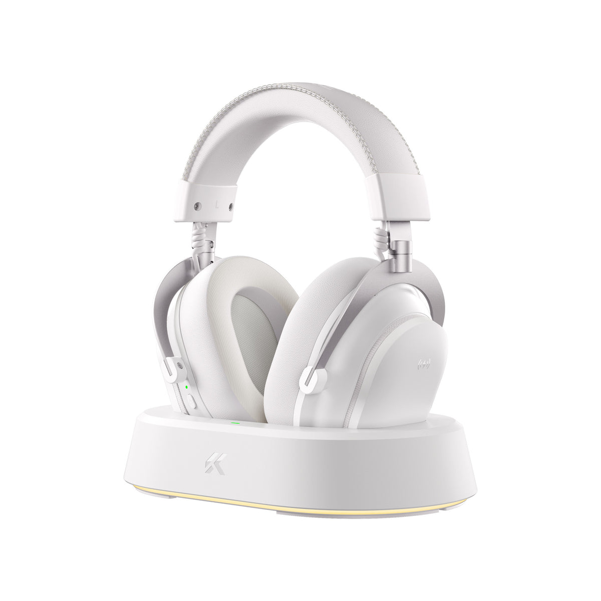 Mchose v9 turbo+ magnetic wireless over-ear gaming headset (wit zilver, nintendo switch, playstation 4, playstation 5, mobiel, pc, 2.4g bluetooth usb)