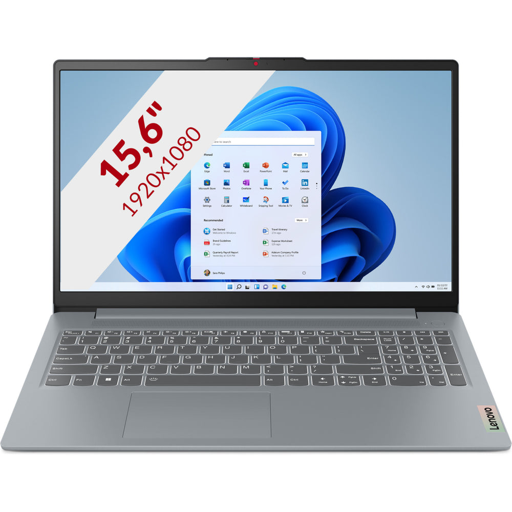 Lenovo ideapad slim 3 15abr8 (82xm013cmh) 15.6 laptop (grijs | r7 5825u | radeon graphics | 16 gb | 512 gb ssd)