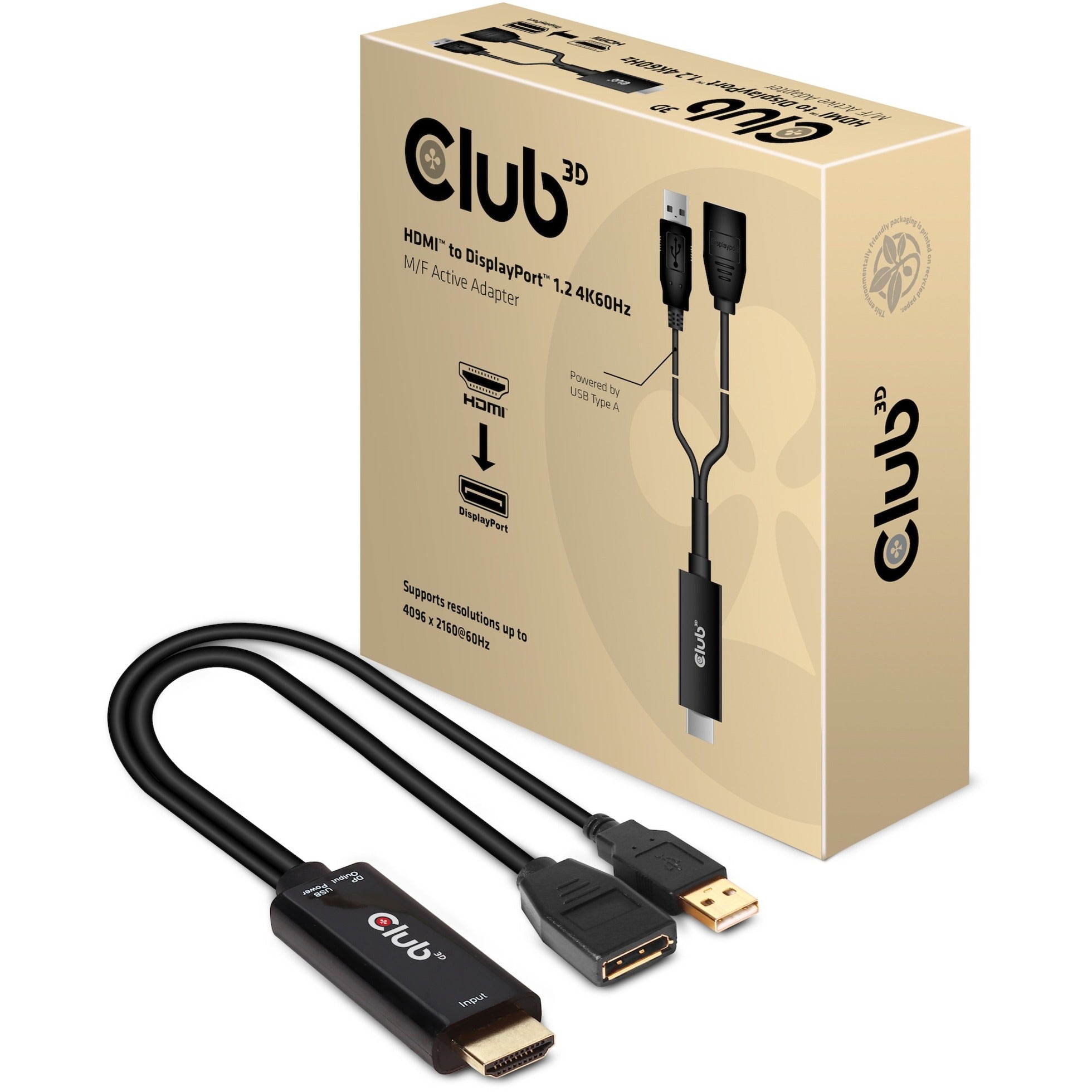 Club 3D Club 3D HDMI naar DisplayPort Actieve Adapter