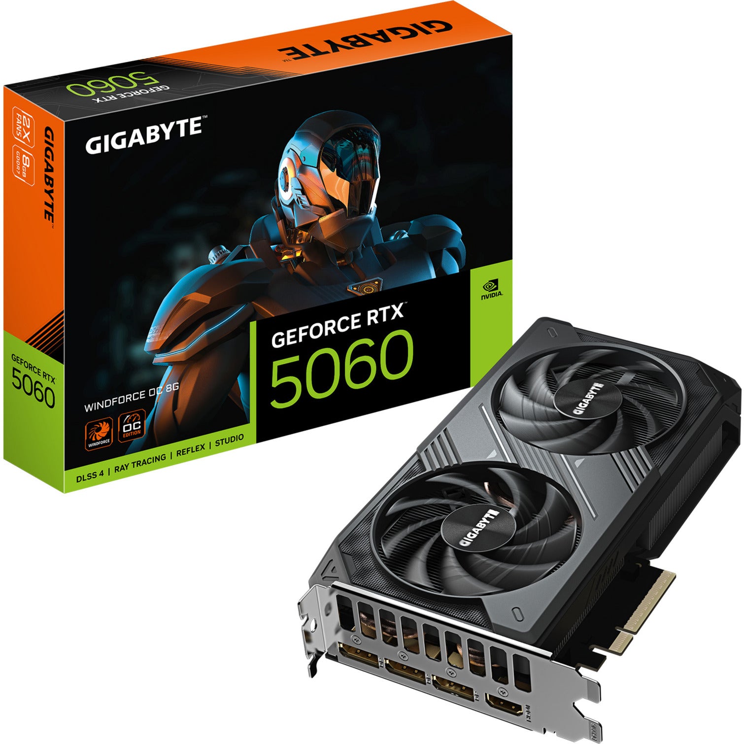 Gigabyte geforce rtx 5060 windforce oc 8g grafische kaart (3x displayport, 1x hdmi, dlss 4)