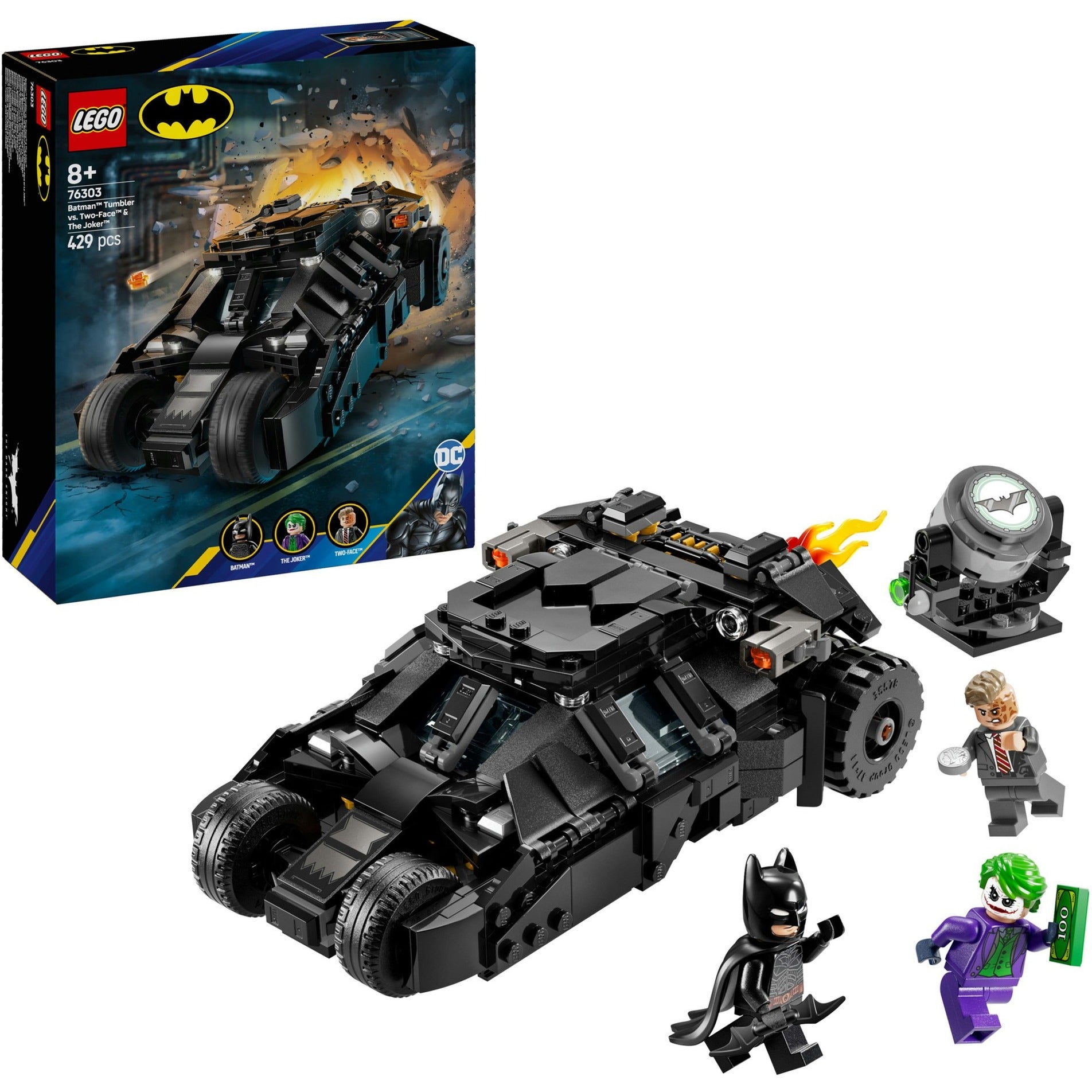 Lego dc 76303 batman tumbler vs. two-face en de joker