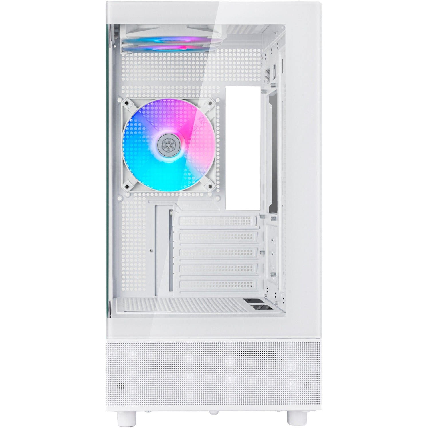 Silverstone lucid 04 mini tower behuizing (wit | 2x usb-a | 1x usb-c | rgb | tempered glass)