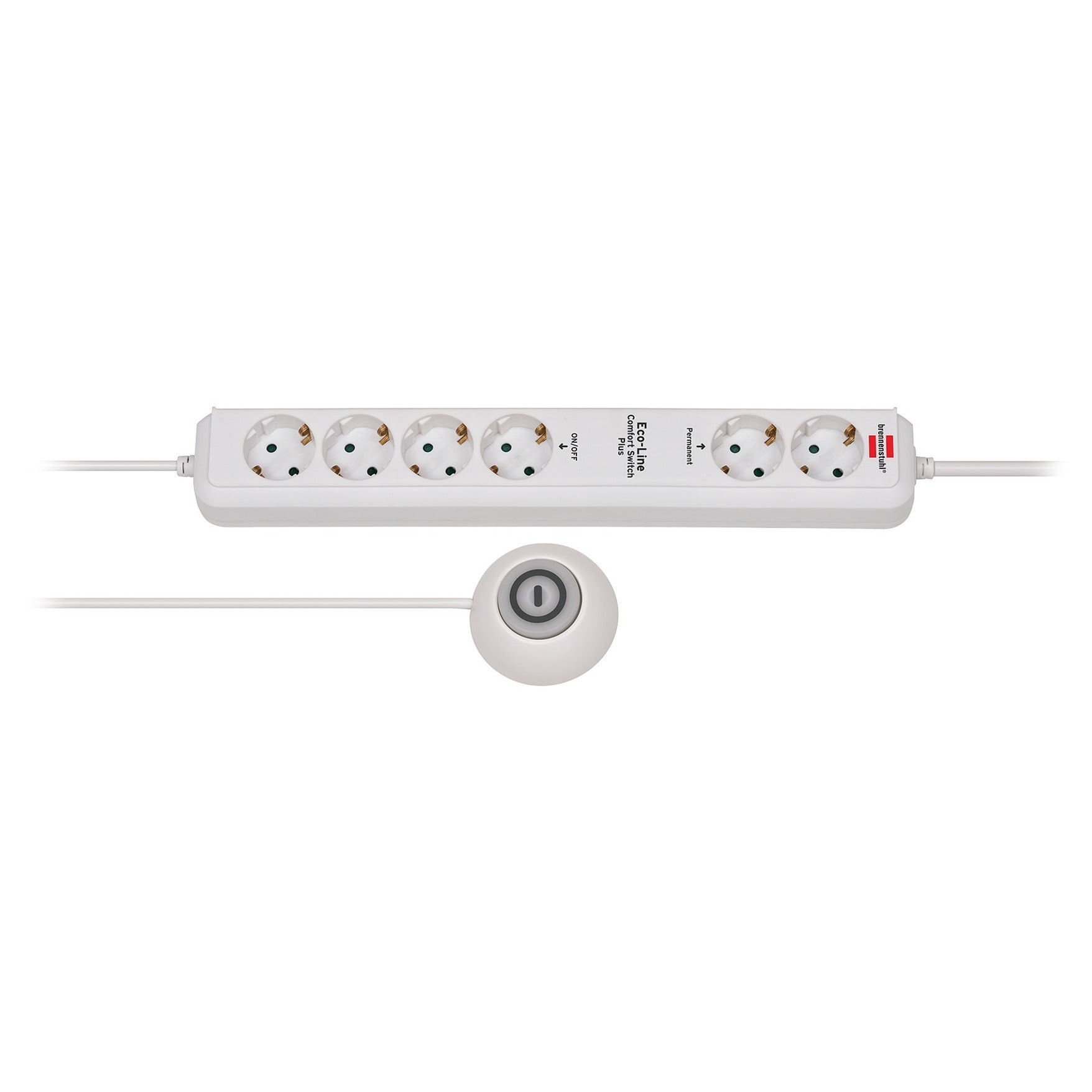 Brennenstuhl eco-line stekkerdoos comfort switch plus el csp 24 6-voudig stekkerdoos (wit, 1,5 meter)