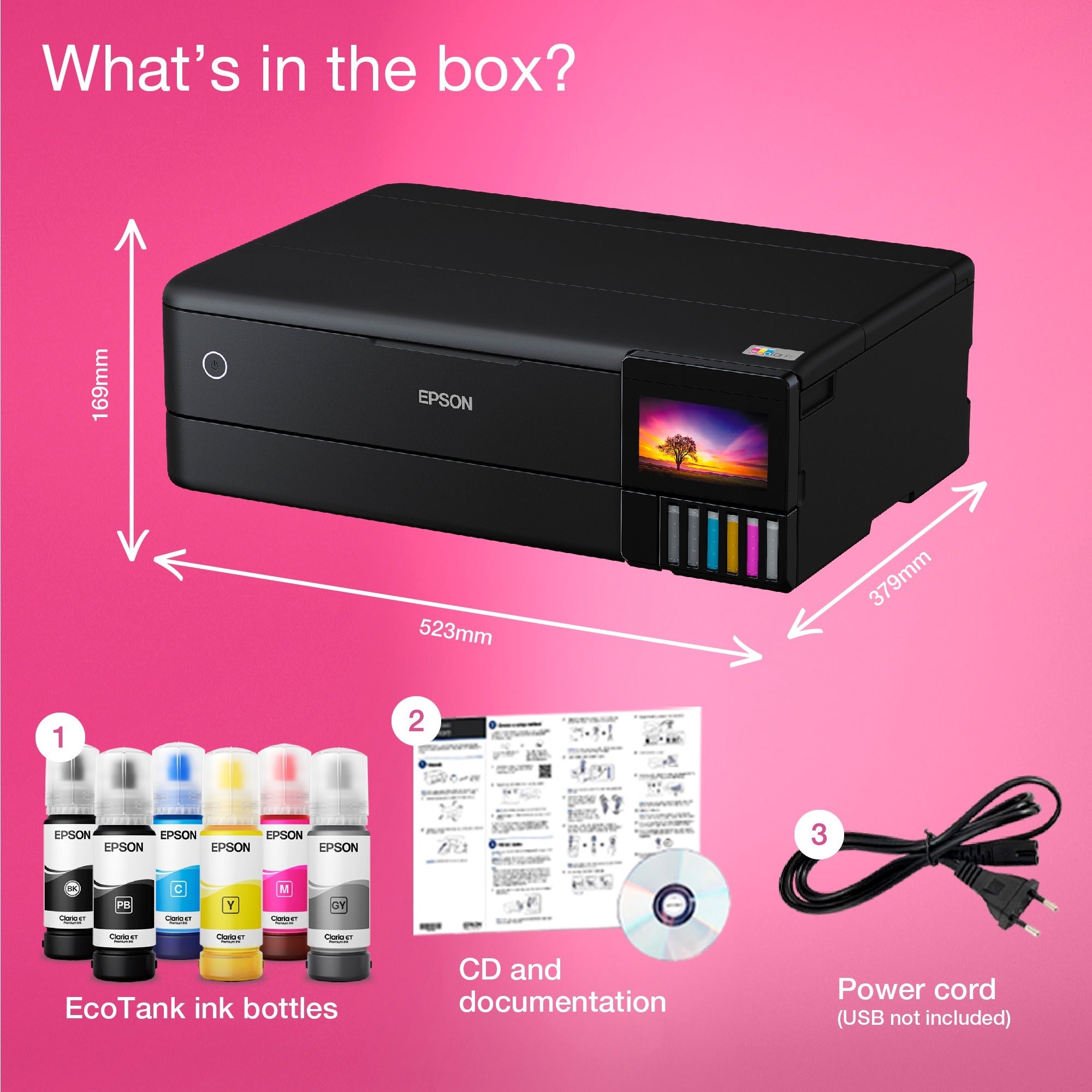 Epson ecotank et-8550 all-in-one inkjetprinter (zwart, usb, wlan, scannen, kopiëren)