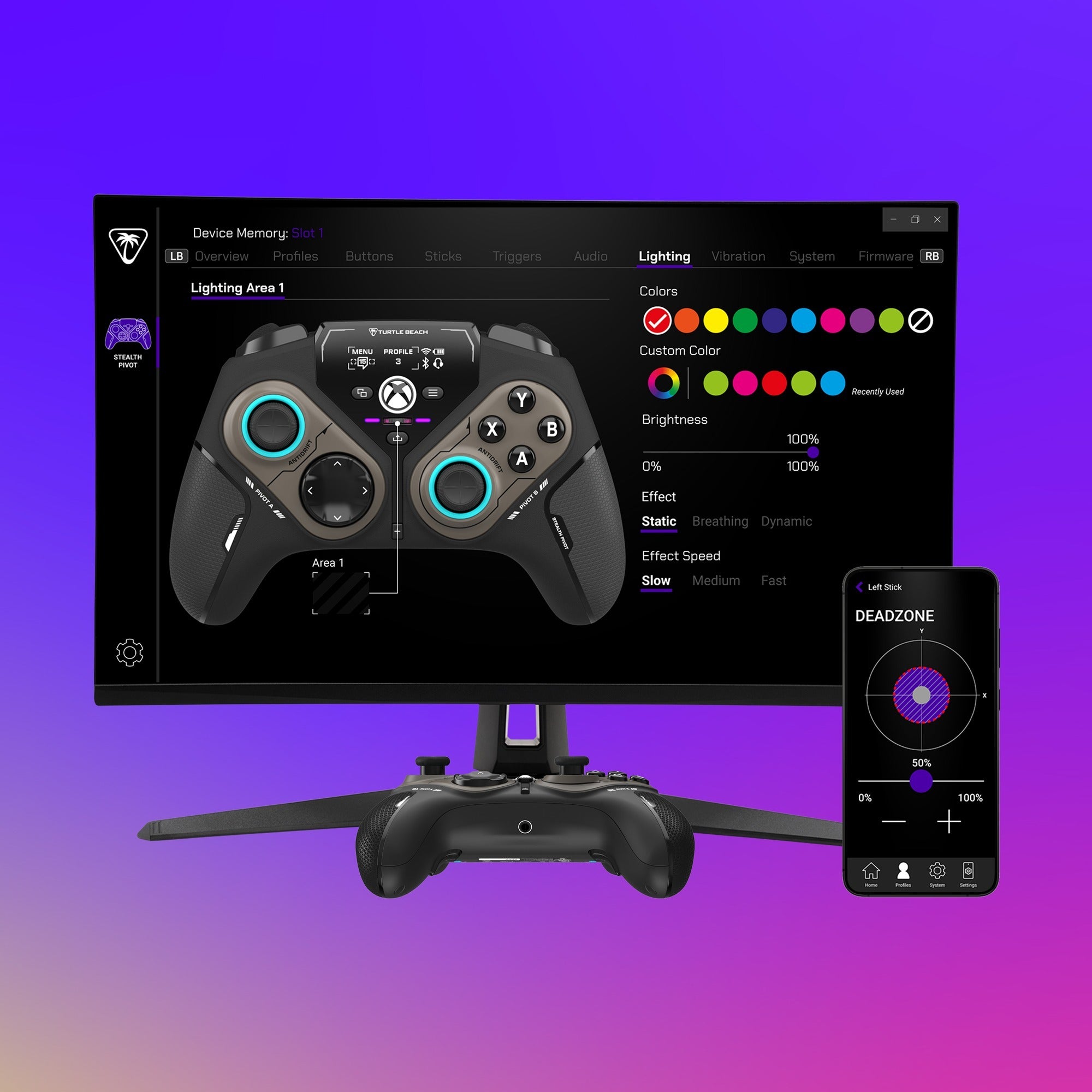 Turtle beach stealth pivot draadloze slimme controller (zwart, 2,4 ghz bluetooth usb, pc, xbox, android)