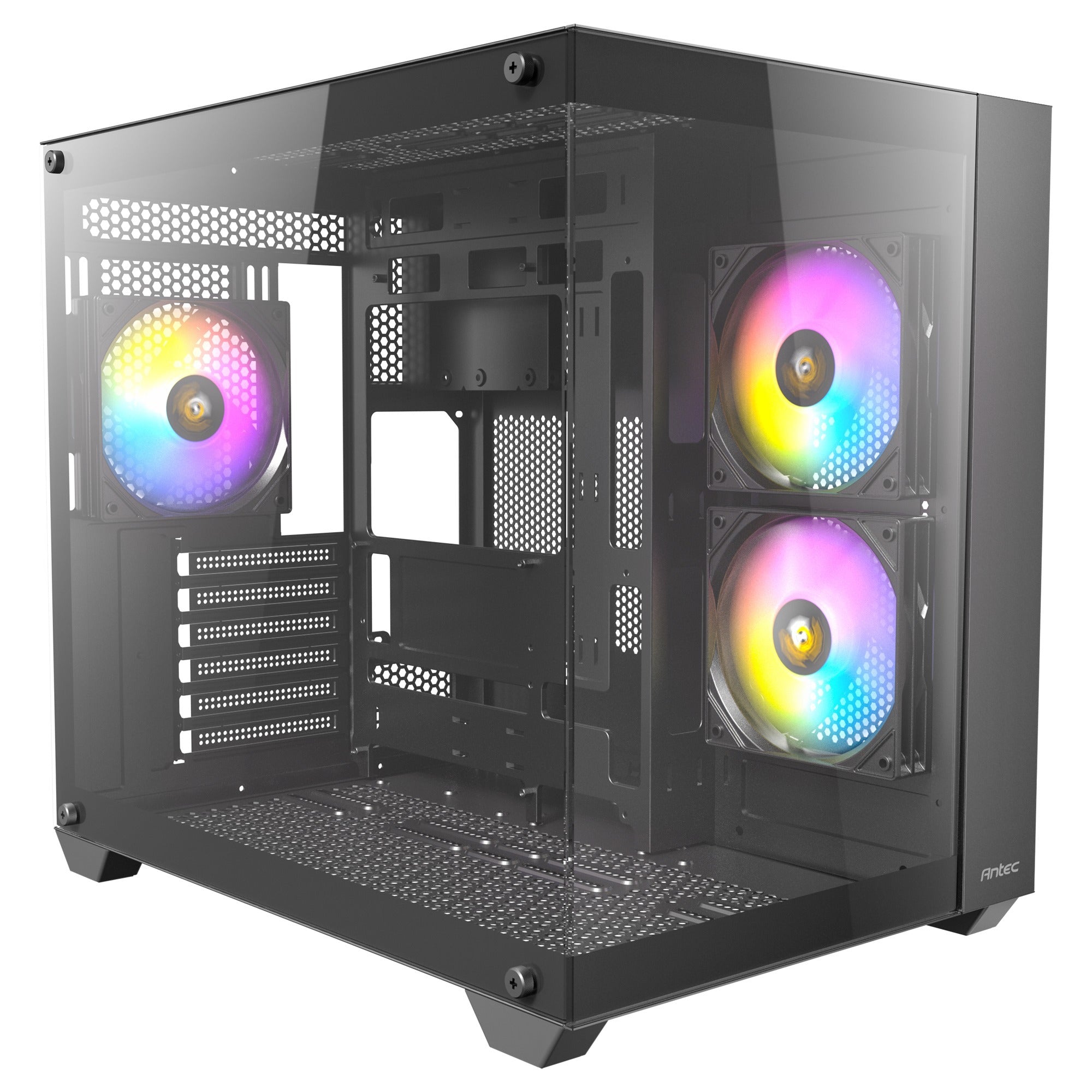 Antec cx800 argb midi tower behuizing (zwart | 2x usb-a | tempered glass)