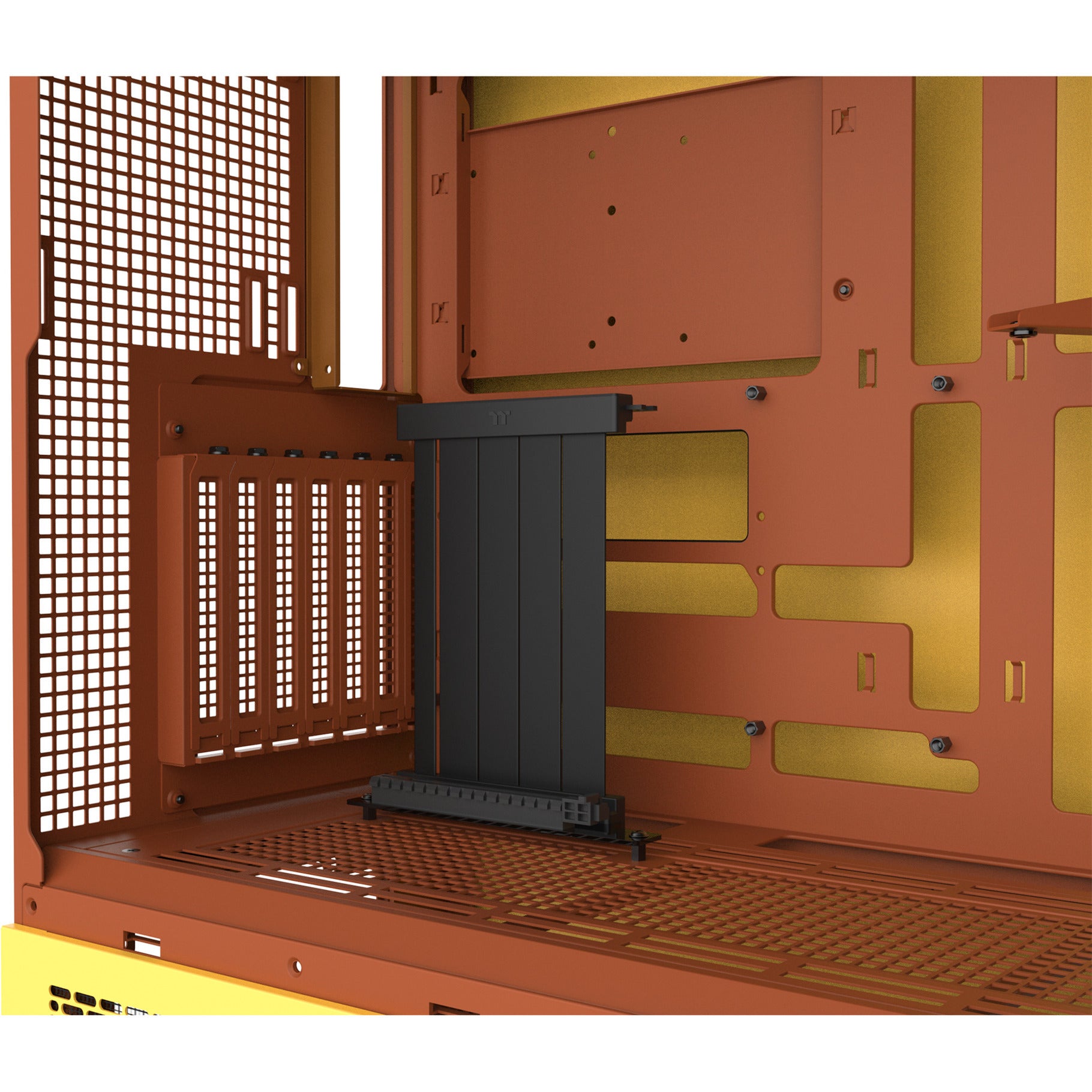 Thermaltake view 600 tg butter caramel big tower behuizing (geel | 2x usb-a | 1x usb-c | tempered glass)
