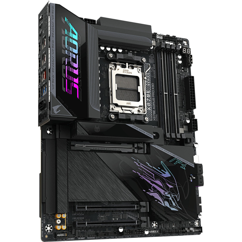 Gigabyte x870e aorus pro x3d socket am5 moederbord (zwart, raid, 5gb-lan, wi-fi 7, bt, sound, atx)