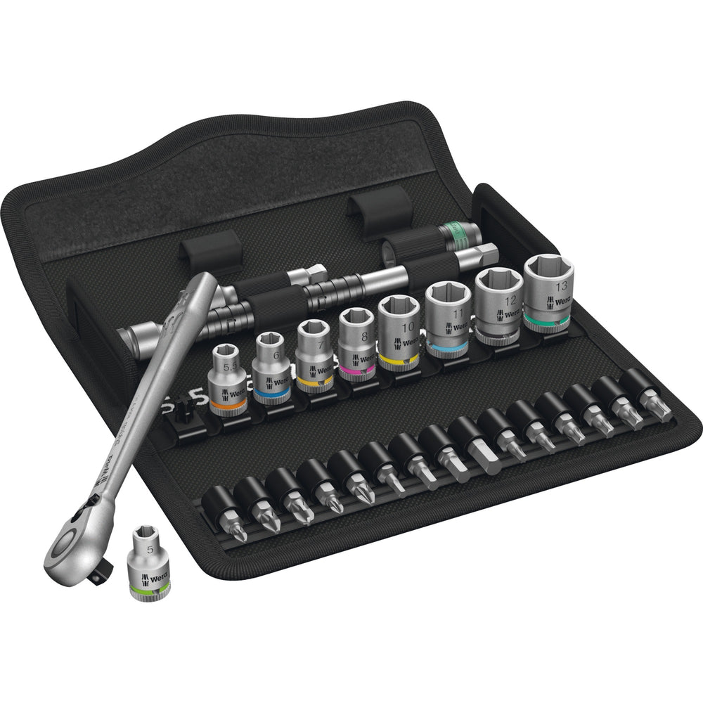 Wera 8100 sa 8 zyklop metal-ratelset, omschakelpal 1 4 gereedschapsset (28-delig)