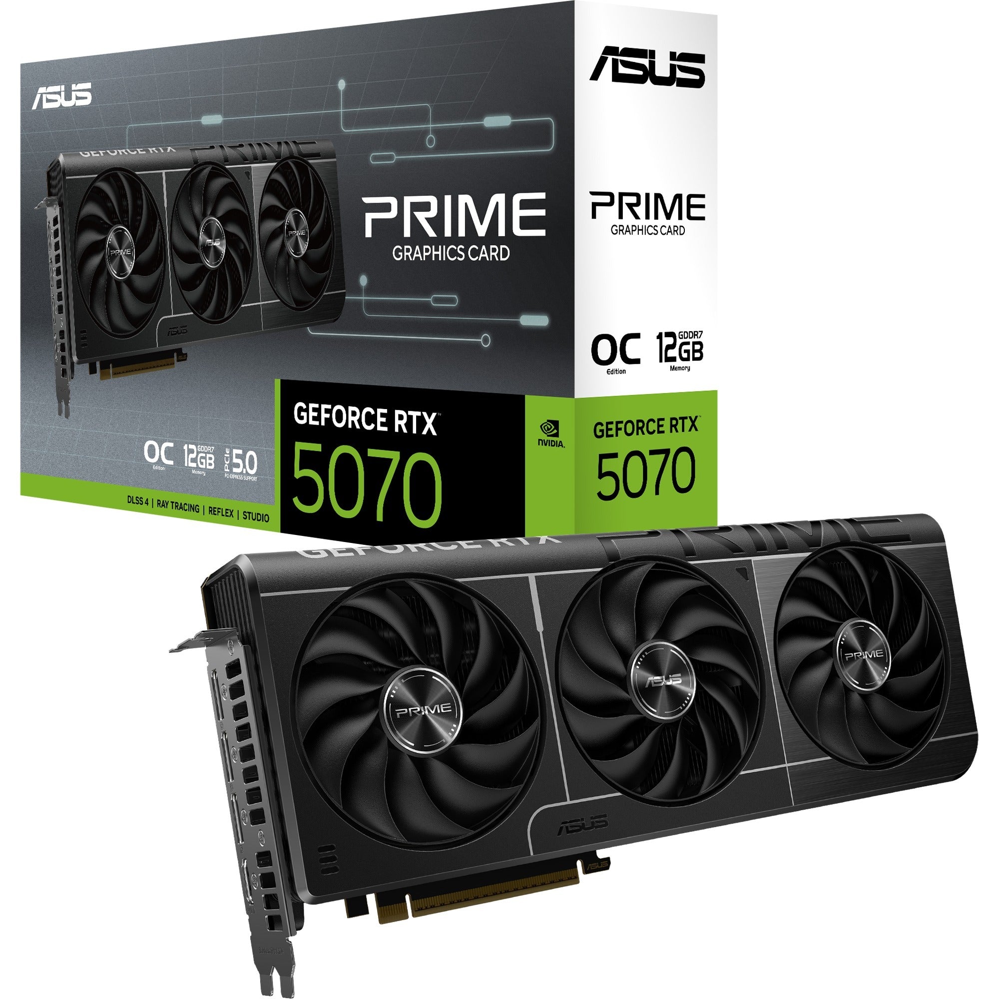 Asus prime geforce rtx 5070 oc grafische kaart (3x displayport, 1x hdmi)