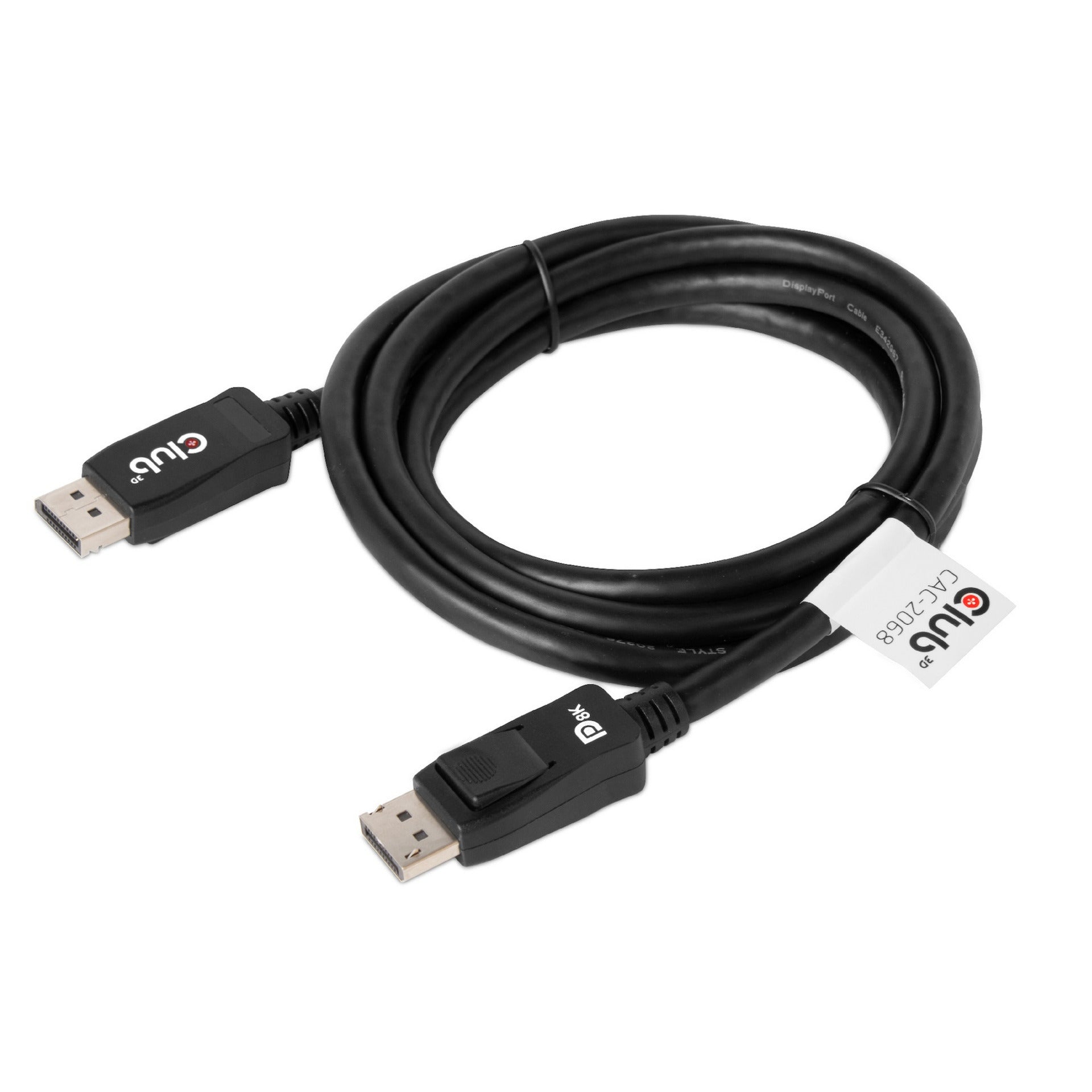 Club 3D DisplayPort 1.4 HBR3 Cable (Black, 2 Meter, 8K)