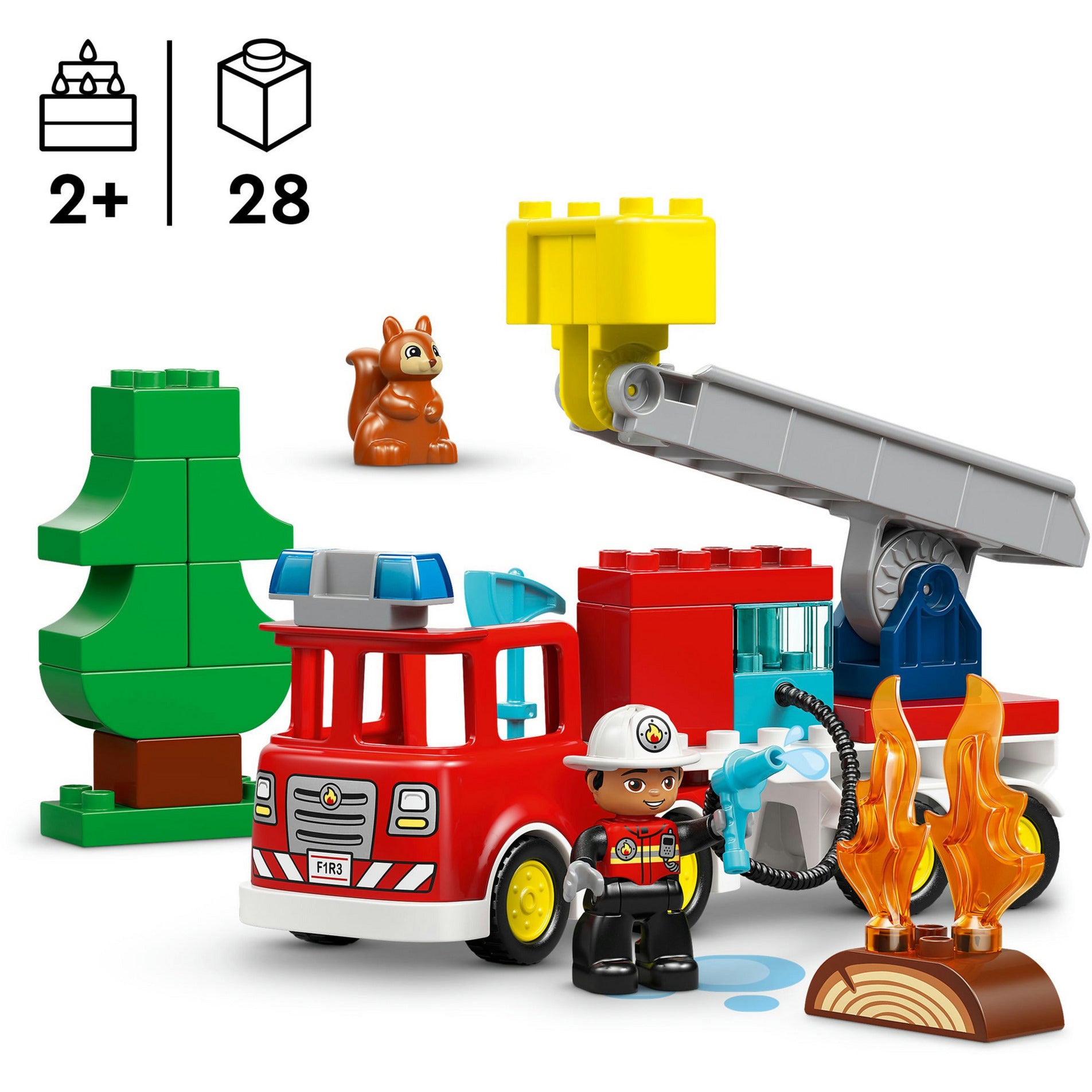 Lego duplo - brandweertruck - inclusief slang en brandweerman