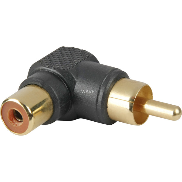 Goobay rca (female) naar rca (male) adapter (zwart, 90º hoek)