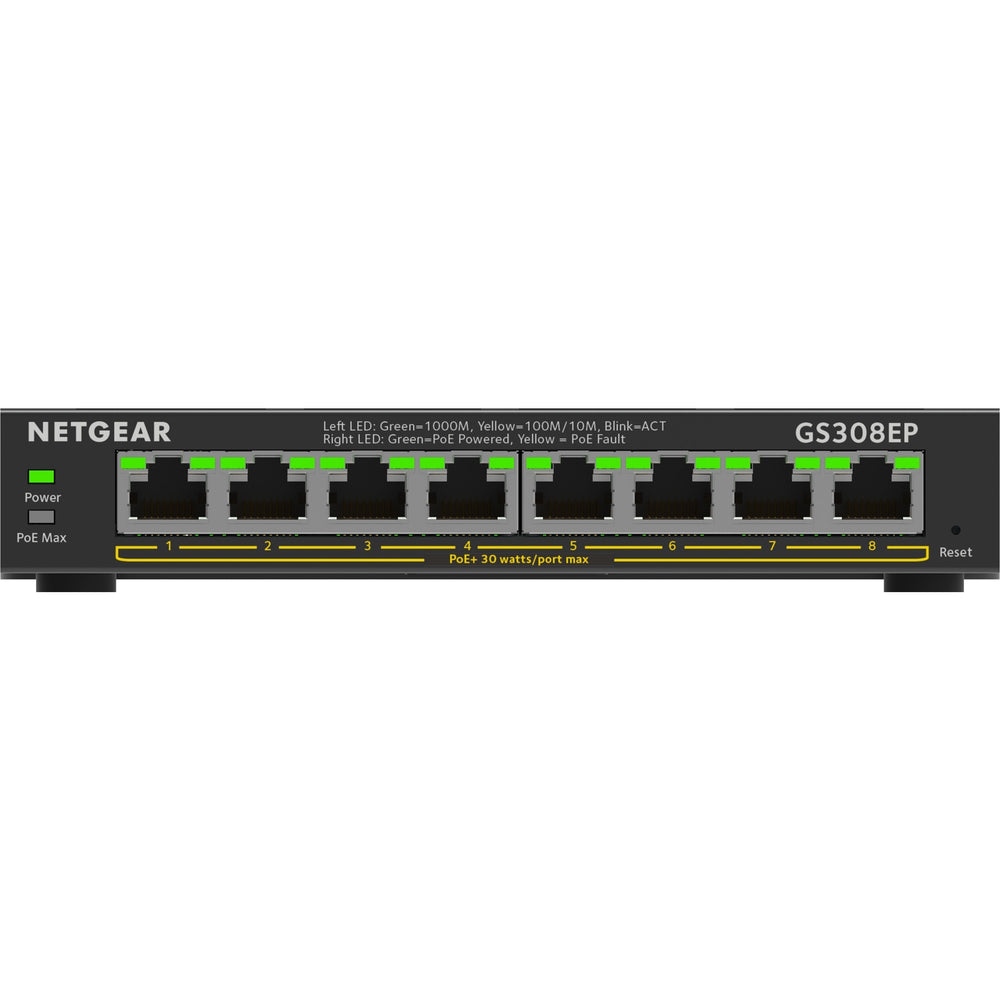 Netgear gs308ep switch (zwart)