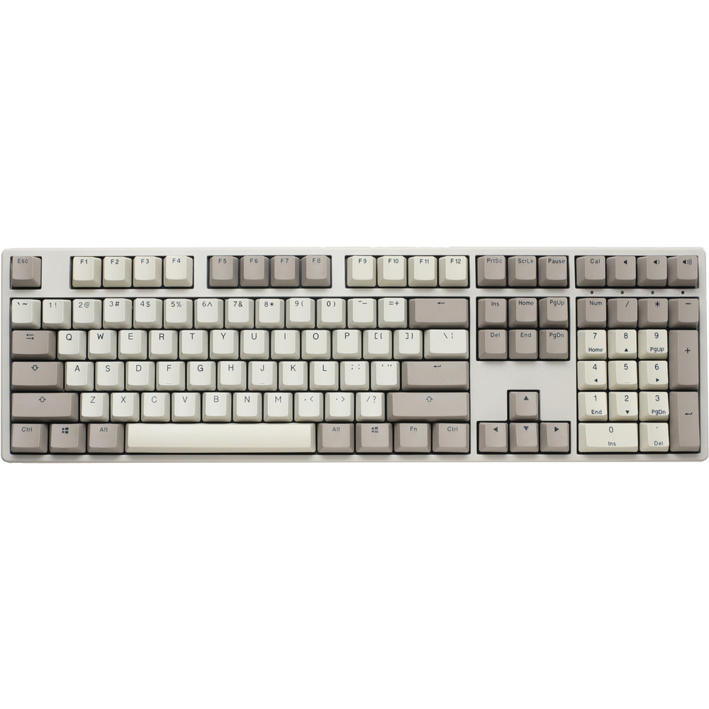 Ducky origin vintage mechanisch toetsenbord (grijs, us lay-out (qwerty), cherry mx red, 100%, hot swap, pbt double-shot keycaps)