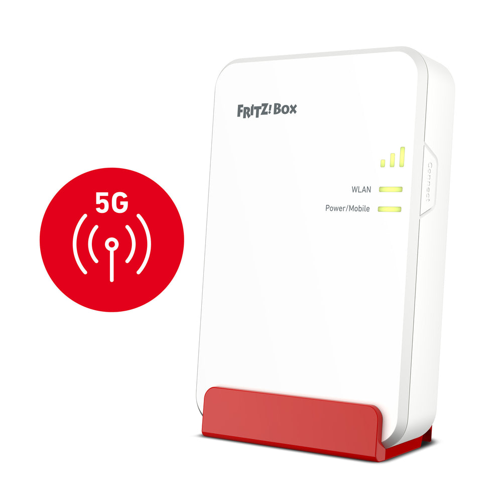 Fritz! box 6860 5g edition international draadloze router (rood, mesh, 5g)