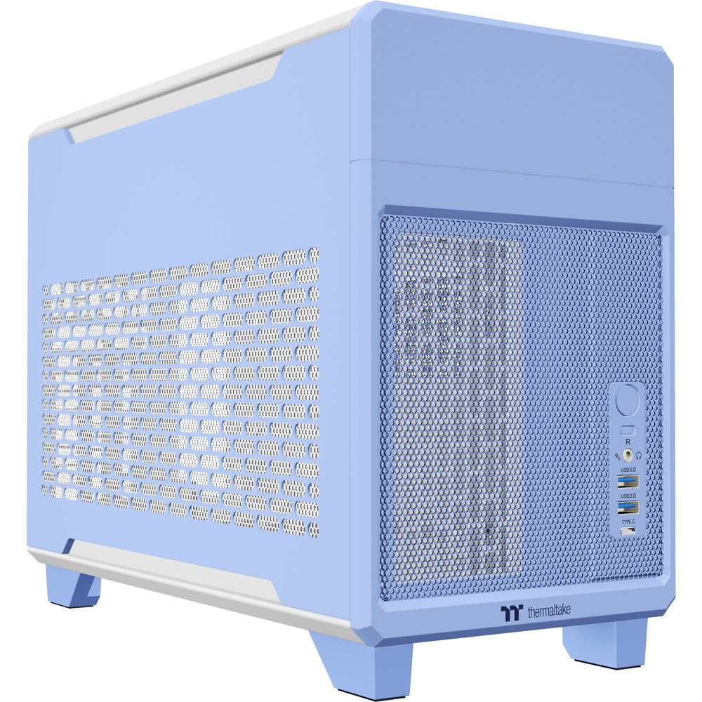Thermaltake tr100 hydrangea blue mini tower behuizing (lichtblauw | 2x usb-a | 1x usb-c)