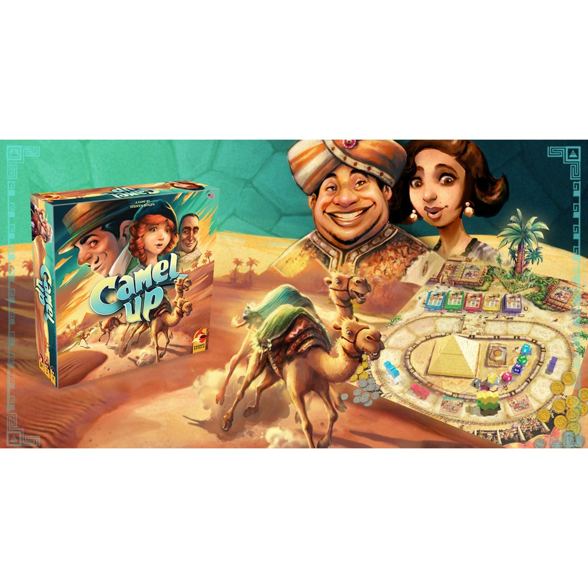 Asmodee eggertspiele camel up - bordspel kamelenrace - nieuwe editie met 3d palmboom