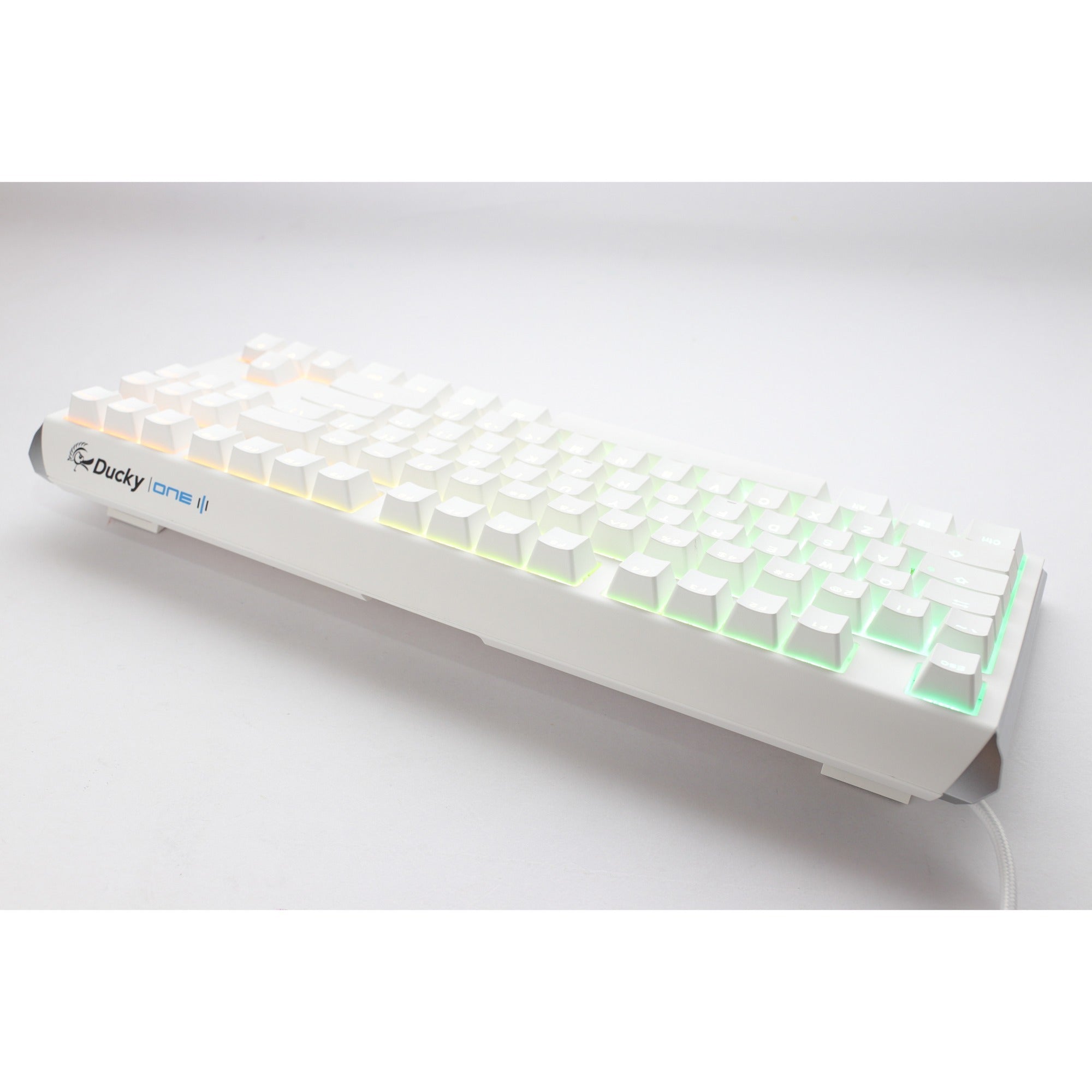 Ducky one 3 classic pure white tkl, toetsenbord (wit, us lay-out, cherry mx speed silver, rgb led, double-shot pbt, hot-swappable, quack mechanics, 80%)